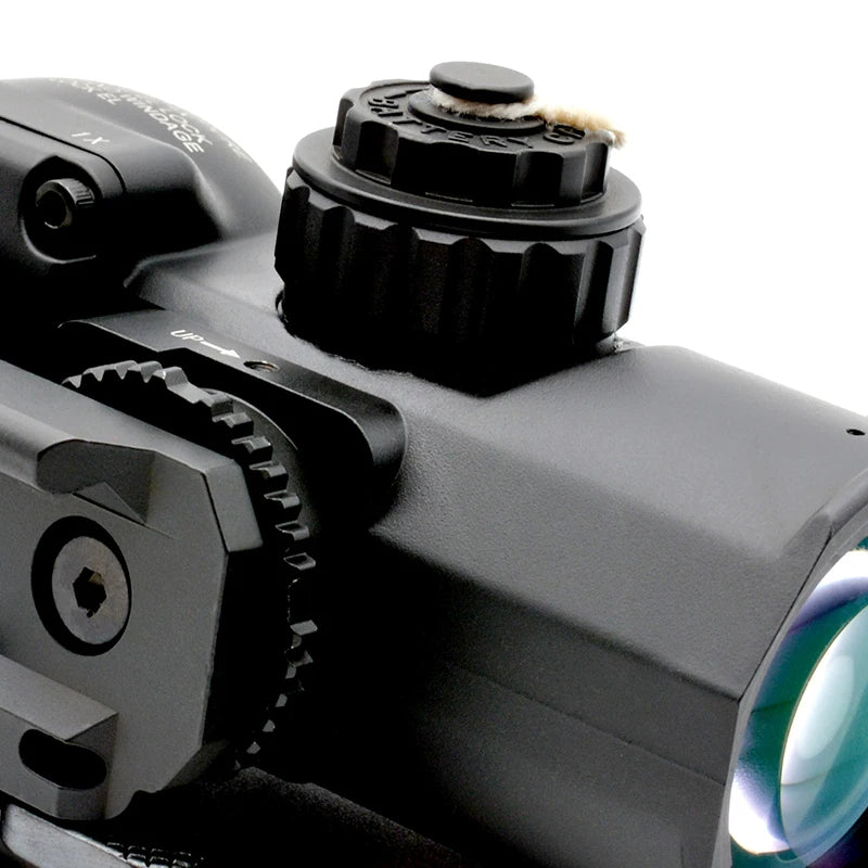 Tactical Rifle Scope DR 1-4x Fixed Dual Field of View with Red Illuminated Reticle - Full Markings for Airsoft, Hunting & Outdoor Shooting | Perfect for Low Light Conditions & Tactical Operations