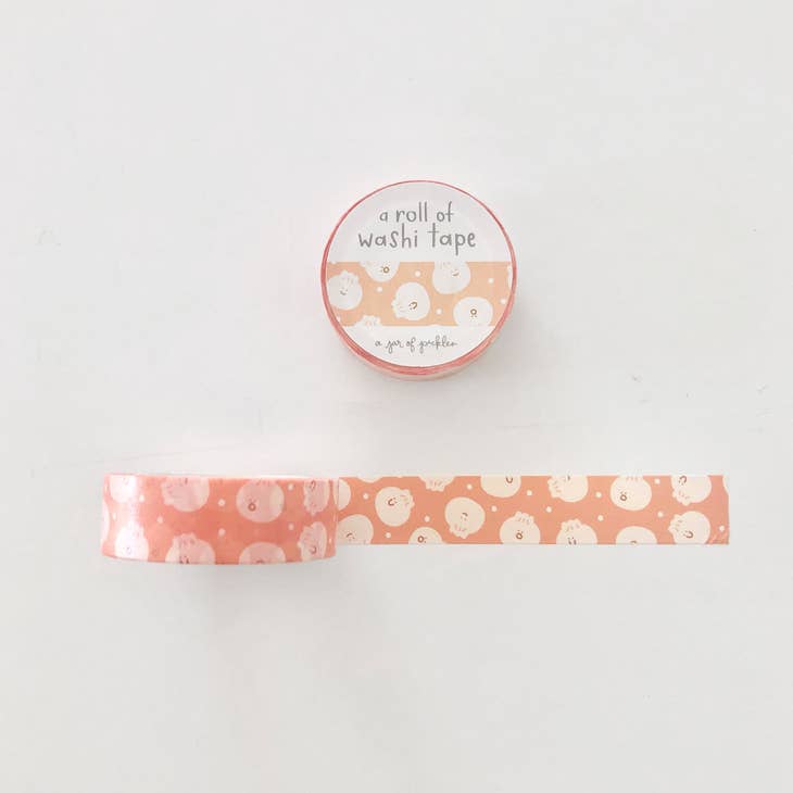 Bao Dumpling Washi Tape - Decorative Japanese Paper Tape for Scrapbooking, Journaling, Planner Stickers, Gift Wrapping & DIY Crafts