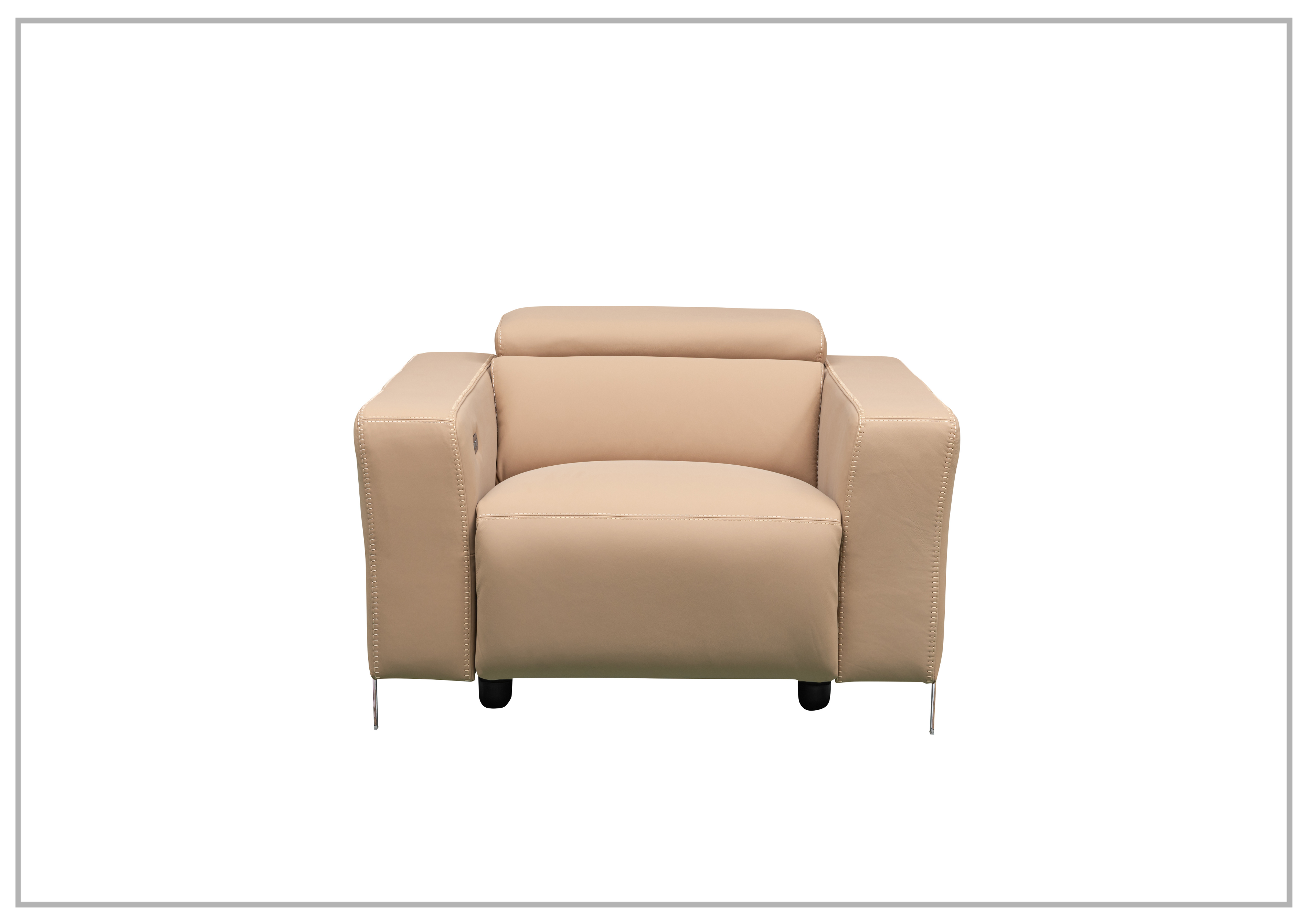 Klaussner Prestigio 3-Seater Top Grain Leather Reclining Sofa - Stone Wash Finish - Comfortable Living Room Furniture for Relaxation & Movie Nights