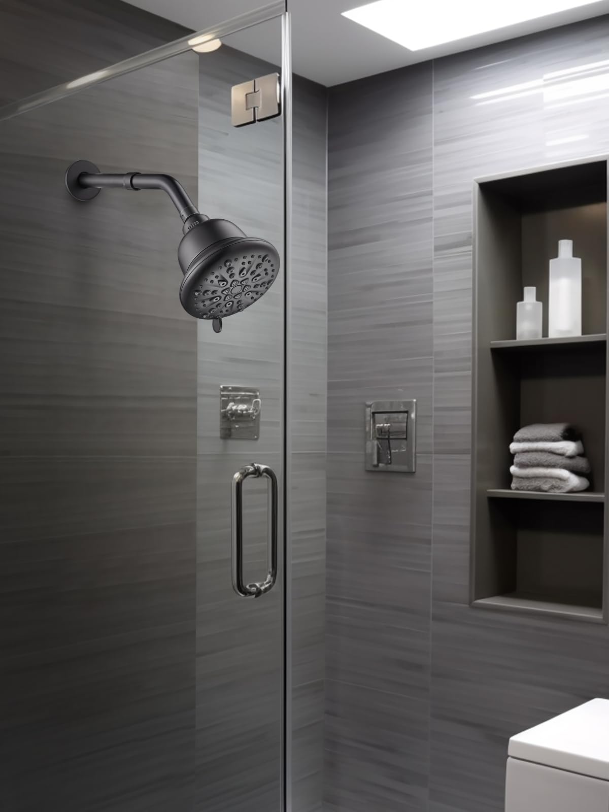 6-Inch Stainless Steel Shower Arm Extender - Matte Black Shower Head Extension Pipe for Bathroom | Perfect for Adjustable Shower Height & Handicap Accessibility