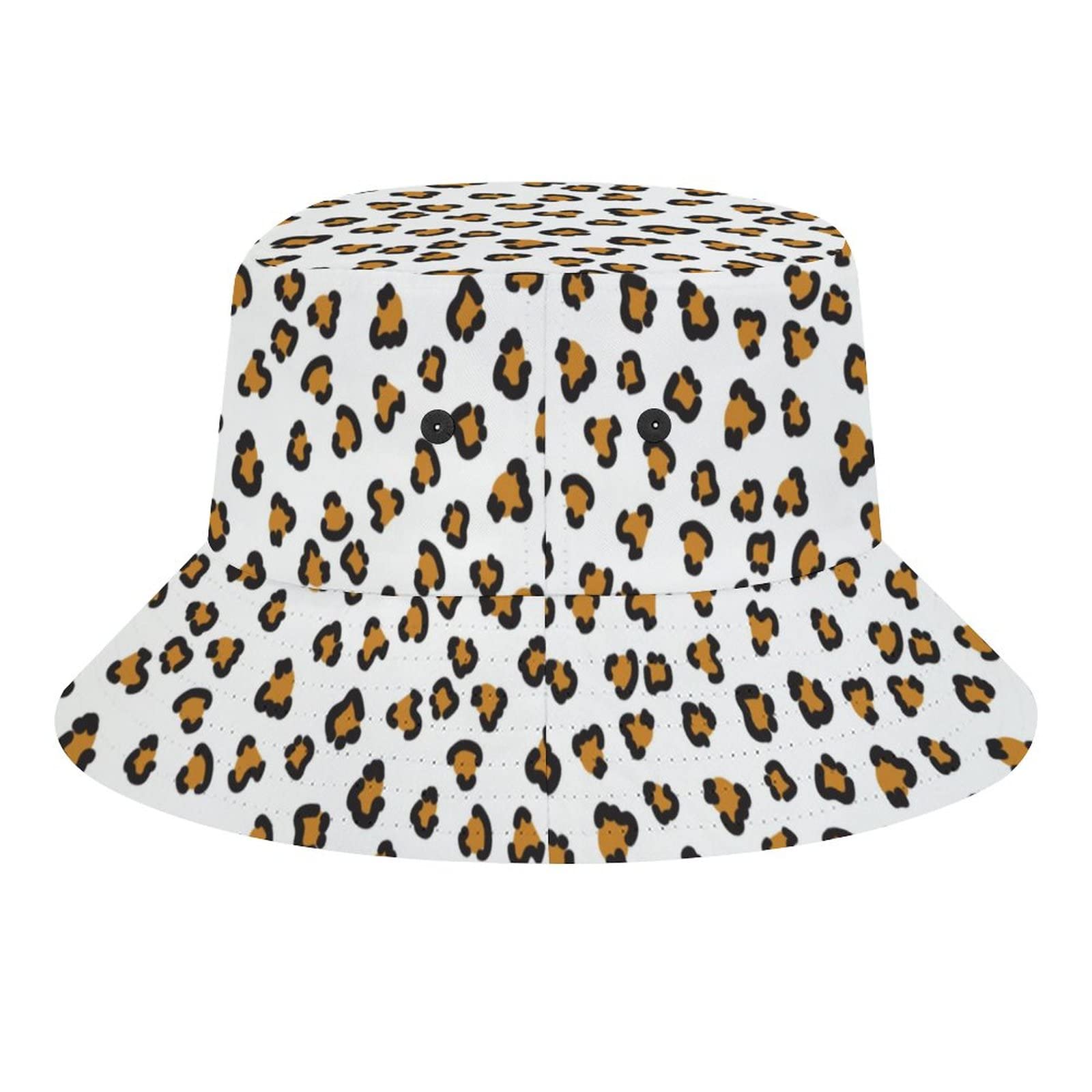 Leopard Print Bucket Hat for Women & Men - Packable Summer Sun Hat for Beach, Fishing, Travel & Outdoor Activities - Unisex Fashion Accessory for Teens & Adults
