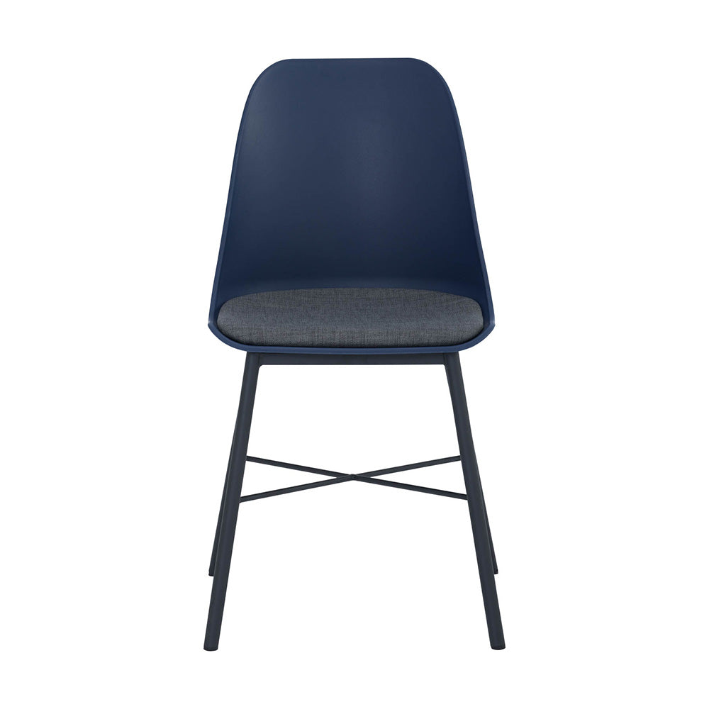LAXMI Modern Dining Chair Set - Midnight Blue & Black Upholstered Seating for Kitchen, Dining Room, or Office - Comfortable & Stylish Home Furniture