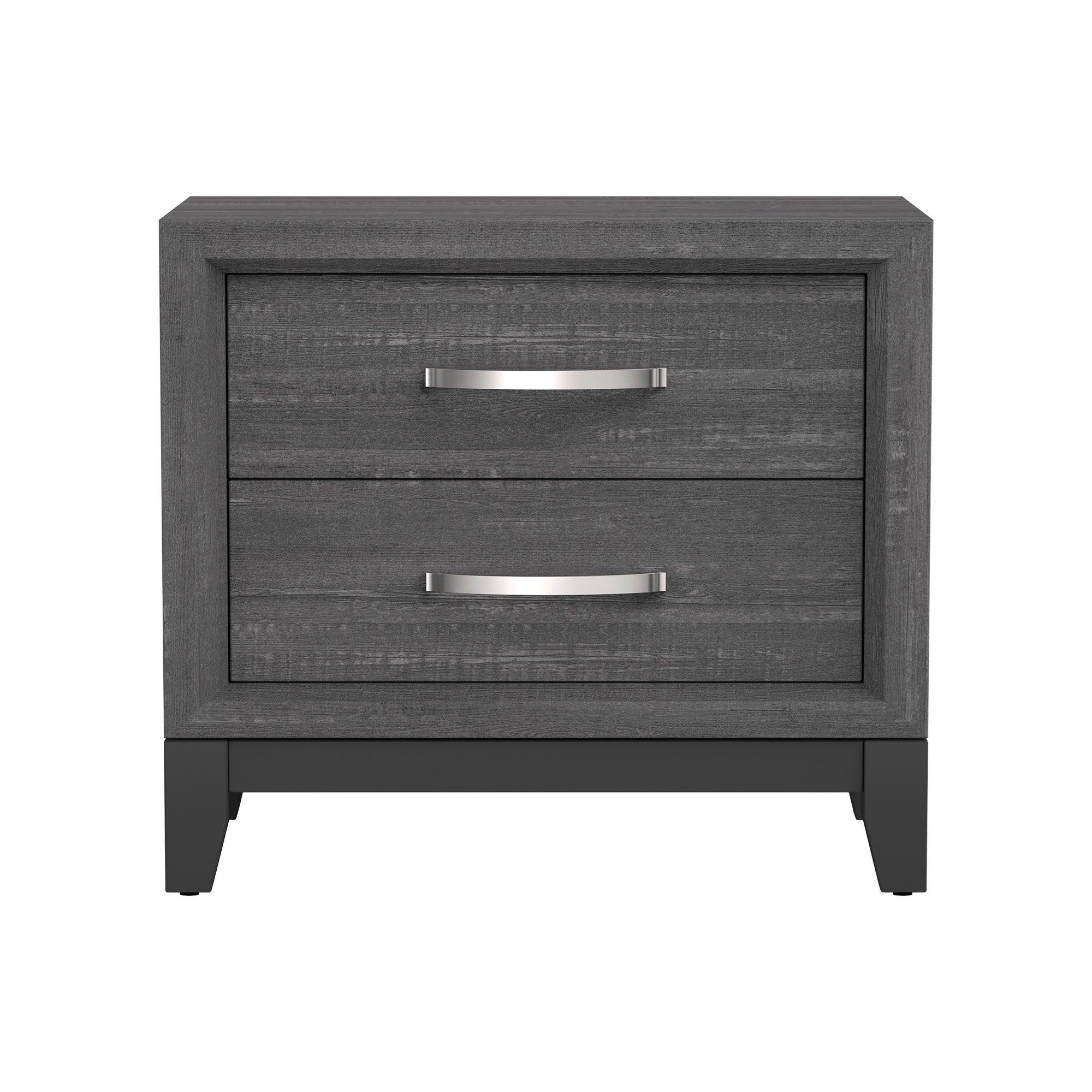 Lucien Modern Wood Nightstand with 2 Drawers - Solid Wood Bedside Table for Bedroom, Living Room & Office - Stylish Storage Furniture with Smooth Gliding Drawers