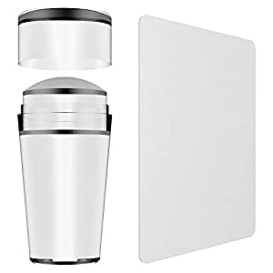 NAVA PAVA Soft Silicone Jelly Nail Stamper & Scraper Set - Professional Nail Art Tool with Lid & Large Scraper for DIY Nail Stamping Plates - Perfect for Salon, Home Manicure & Nail Art Design