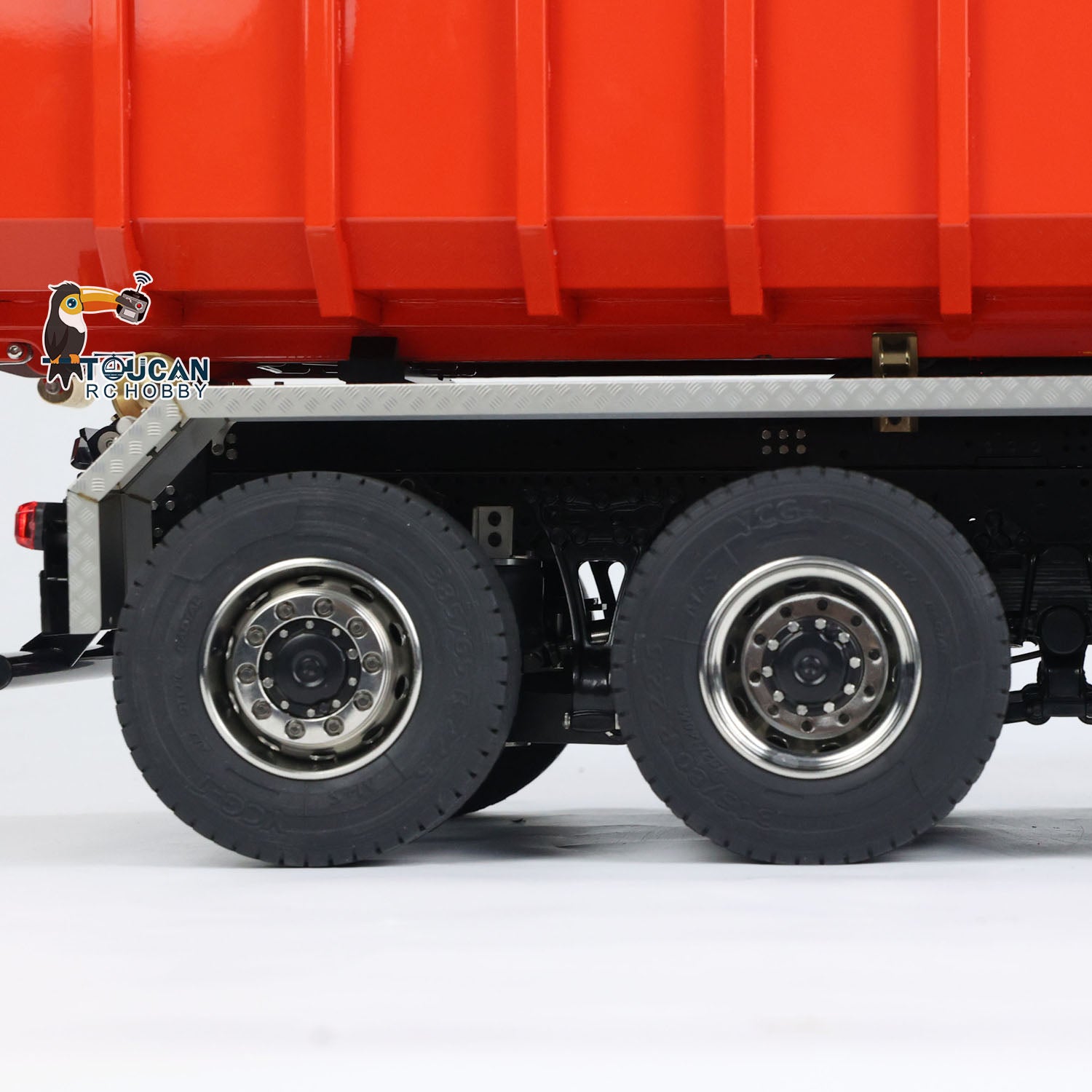 1/14 Scale Metal RC Hydraulic Dumper Truck - 8x8 Roll Off Dump Truck with Rear Axle Steering & 3-Speed I6S Remote Control - Realistic Construction Vehicle Model for Adults & Kids (Ideal for Construction Site Play, Collecting & RC Hobbyists)