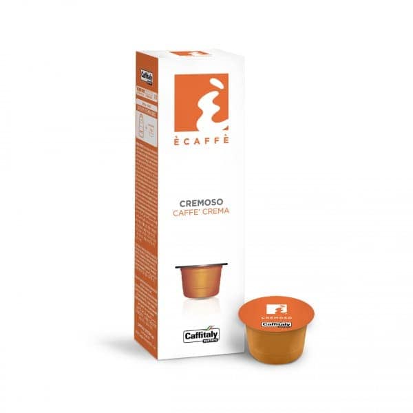 Caffitaly Ecaffe Cremoso Caffe Crema Capsules - 10 Count Pack of Premium Italian Coffee Pods for Espresso Machines | Perfect for Home Brewing, Office Use & Gifts