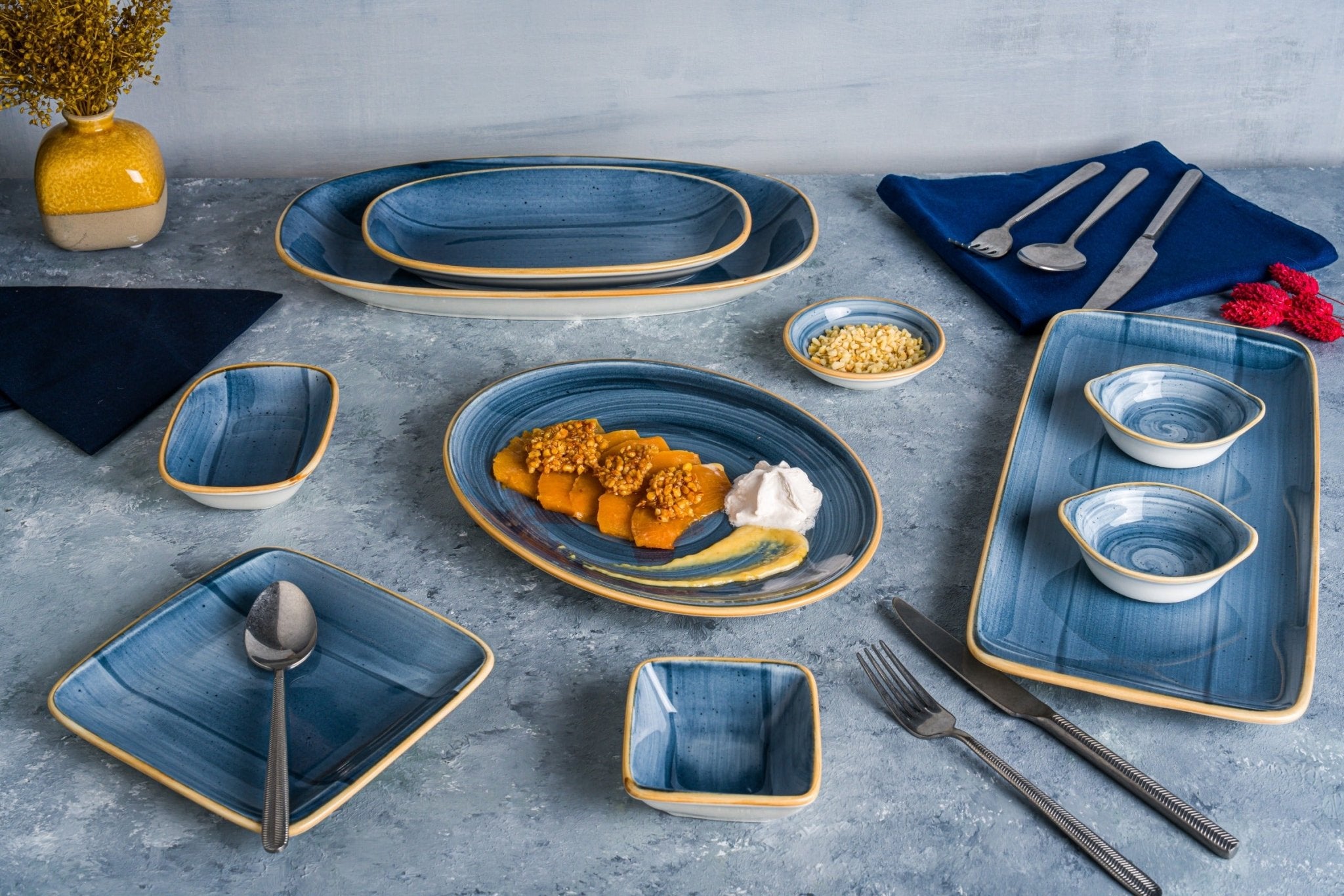 Aura Dusk 10.6-Inch Dinner Plate Set - Elegant Stoneware Plates for Dining, Entertaining & Special Occasions - Microwave & Dishwasher Safe - Perfect for Restaurants, Weddings & Home Decor
