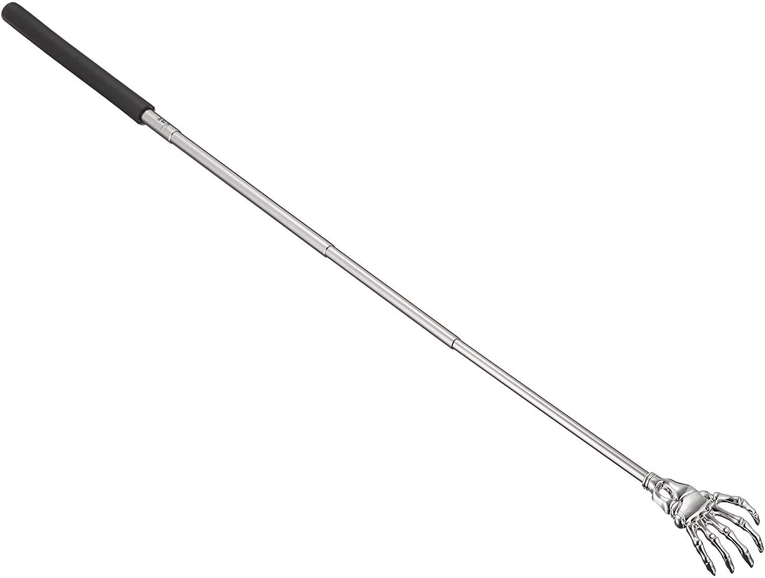 1-Pack Black Extendable Telescopic Skeleton Hand Back Scratcher - Ghost Hand Massage Tool for Men & Women - Perfect Christmas Stocking Stuffer & Funny Gift for Adults - Great for Office, Home, and Halloween Decor