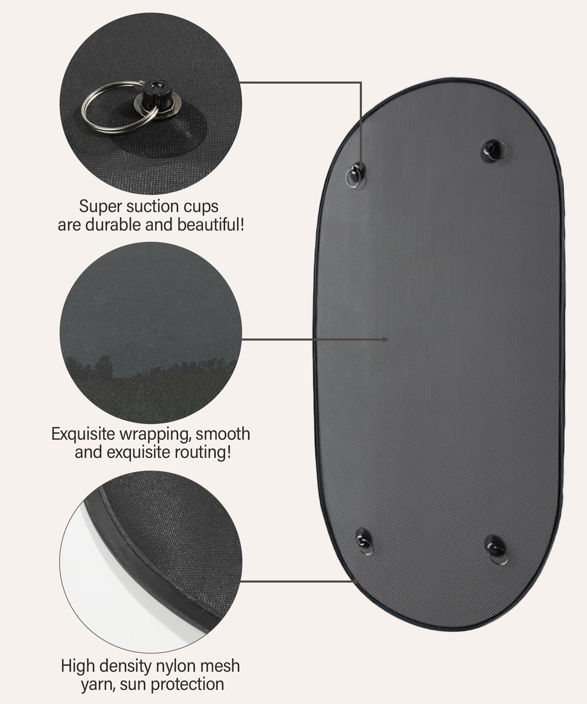 RACOONA Baby Car Window Shade - UV Protection Rear & Back Window Sun Shade for Cars - Windshield Cover for Infants, Pets & Kids - Perfect for Road Trips, Summer Driving & Daily Commutes