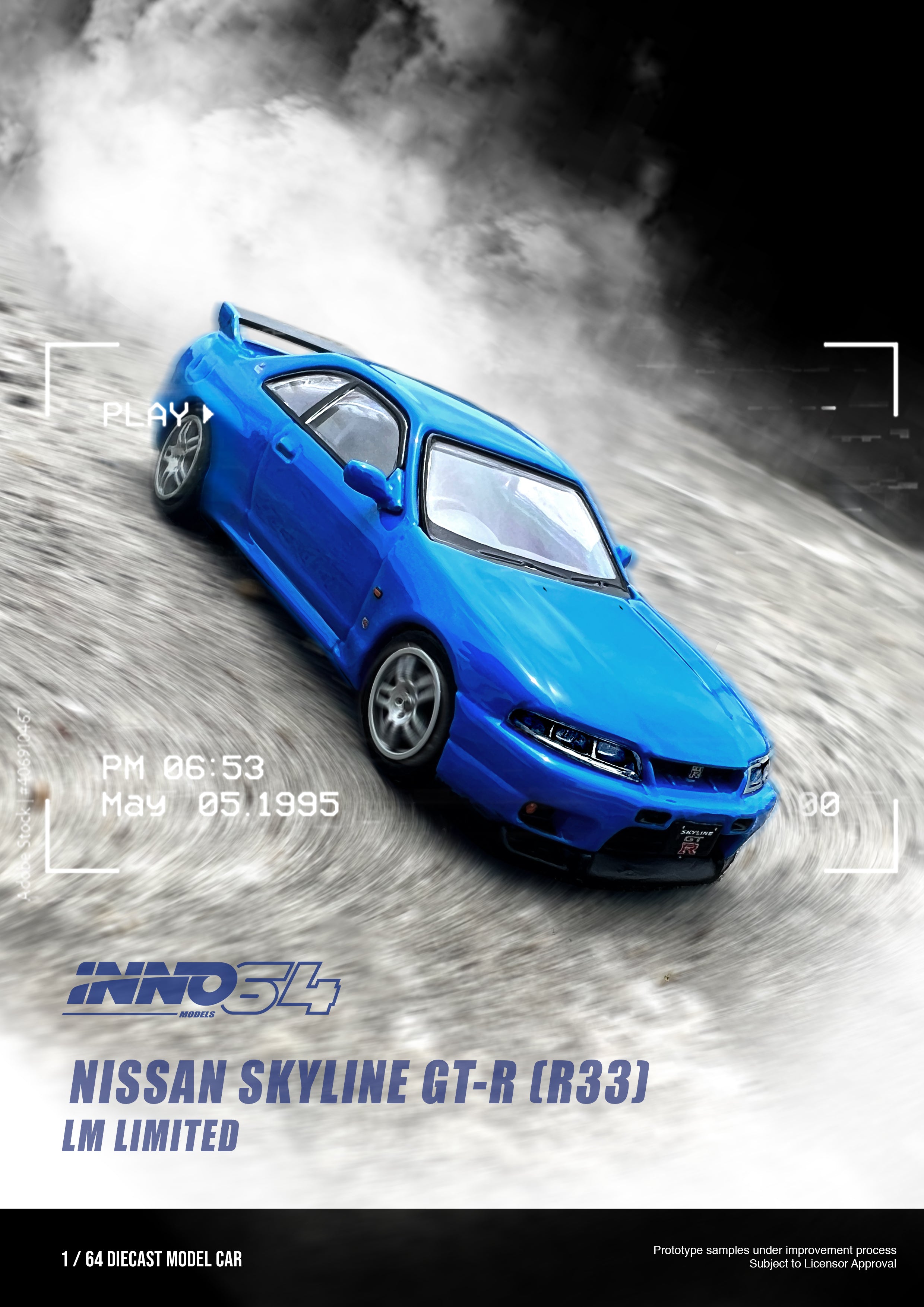 INNO64 1:64 Scale Nissan Skyline GT-R R33 LM Limited Edition Diecast Model Car - Collectible Miniature for Display, Racing Enthusiasts & Car Lovers