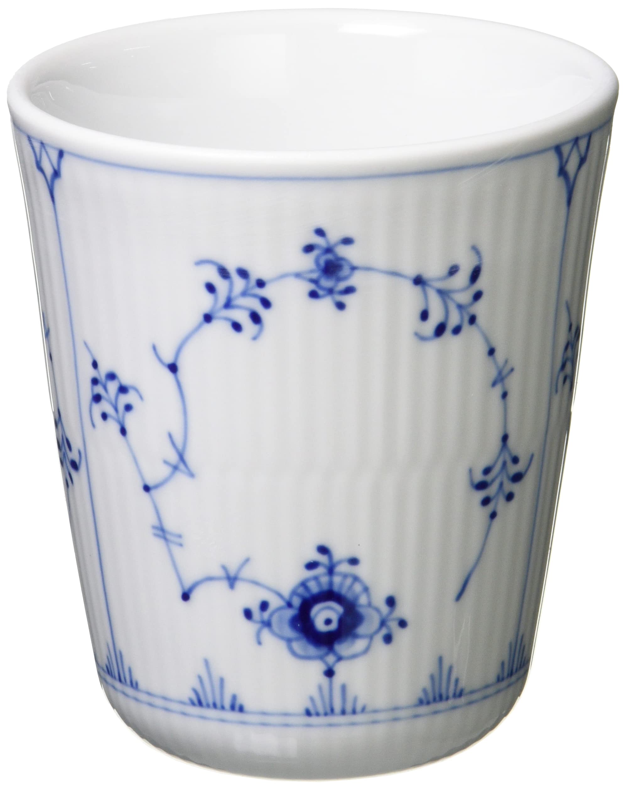Royal Copenhagen 1024749 Blue Fluted Plain Style Coffee Cup - 10.1 fl oz (300 ml) Fine Porcelain Tea Cup - Elegant Wedding Gift & Housewarming Present for Bridal Shower, Anniversary or Home Decor