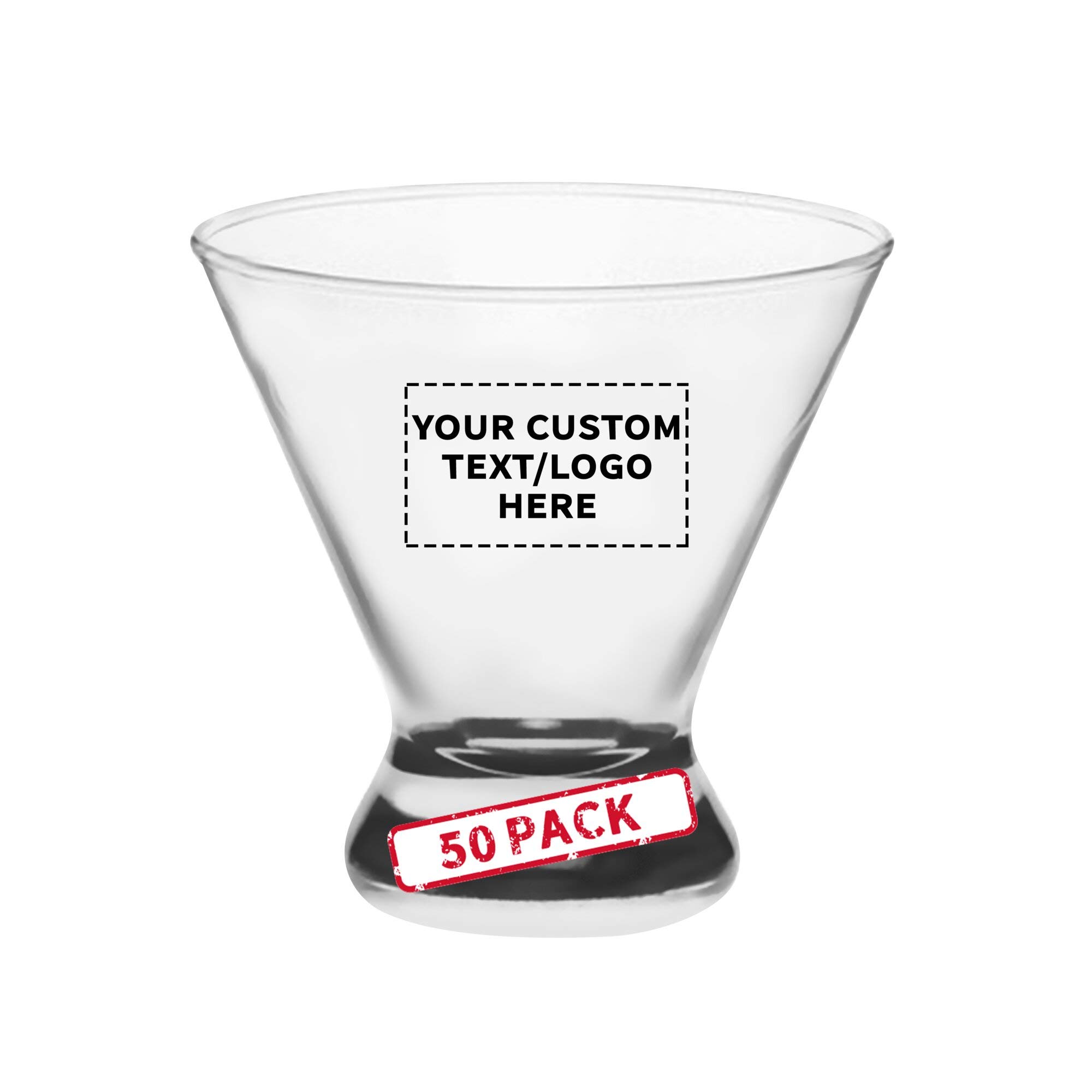 Custom Libbey Martini Glasses 8.25 oz (Set of 50) - Personalized Bulk Barware for Cocktails, Weddings & Events - Elegant Black Glassware - Perfect for Home Bars, Bachelorette Parties & Corporate Gifts