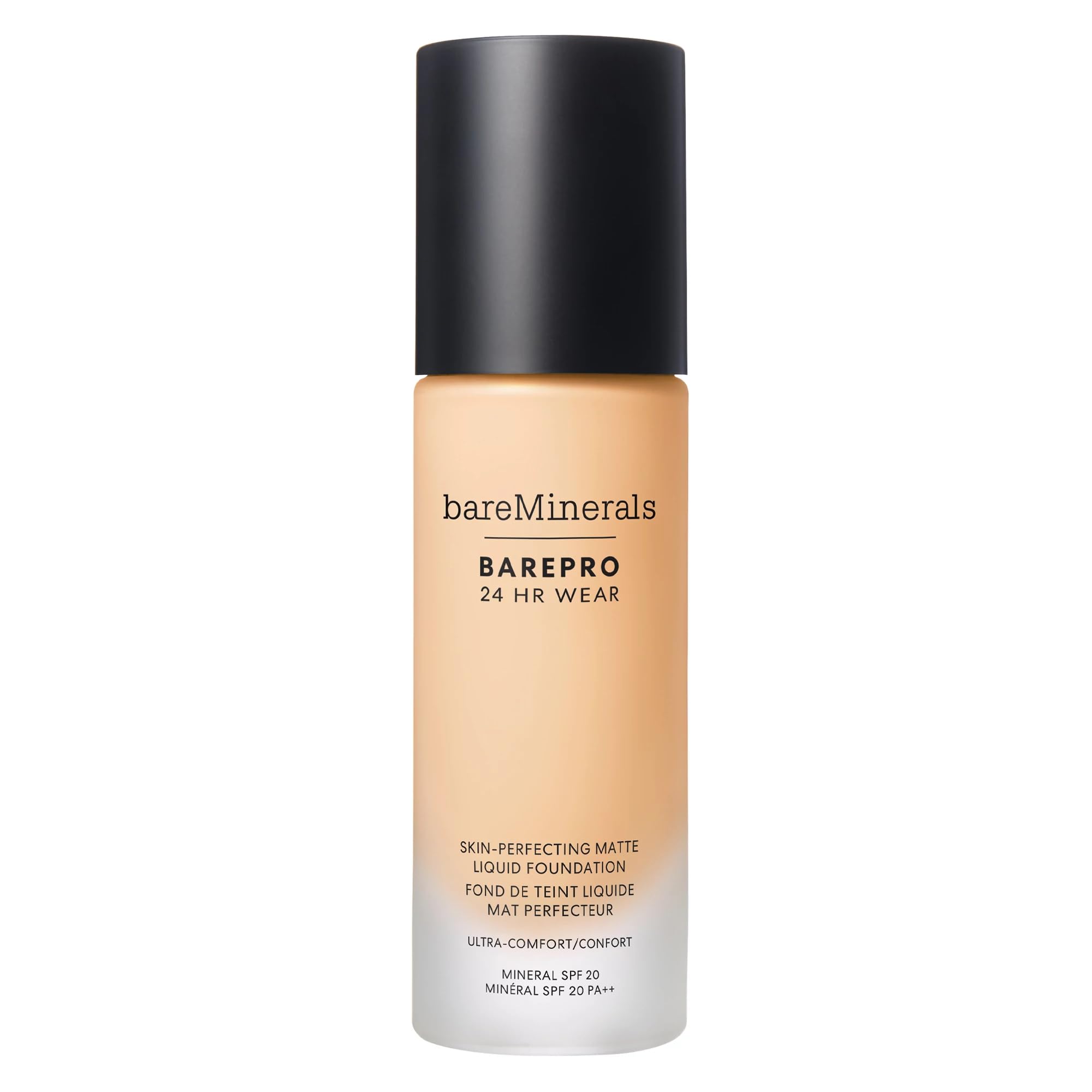 bareMinerals Barepro 24HR Wear Matte Liquid Foundation SPF 20 - Full Coverage Mineral Makeup for Mature Skin | Oil-Free, Vegan & Cruelty-Free | Perfect for Daily Wear & Special Occasions