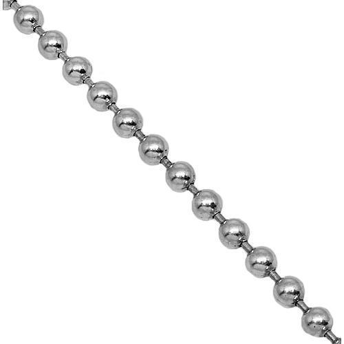 14K White Gold Men's Ball Bead Chain Necklace 3mm Width - Perfect for Gifts, Weddings & Everyday Wear