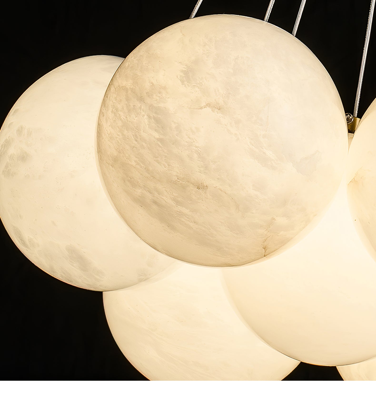 Elegant Alabaster Balls Chandelier - Handcrafted Crystal Glass Pendant Light Fixture for Dining Room, Living Room & Bedroom Decor