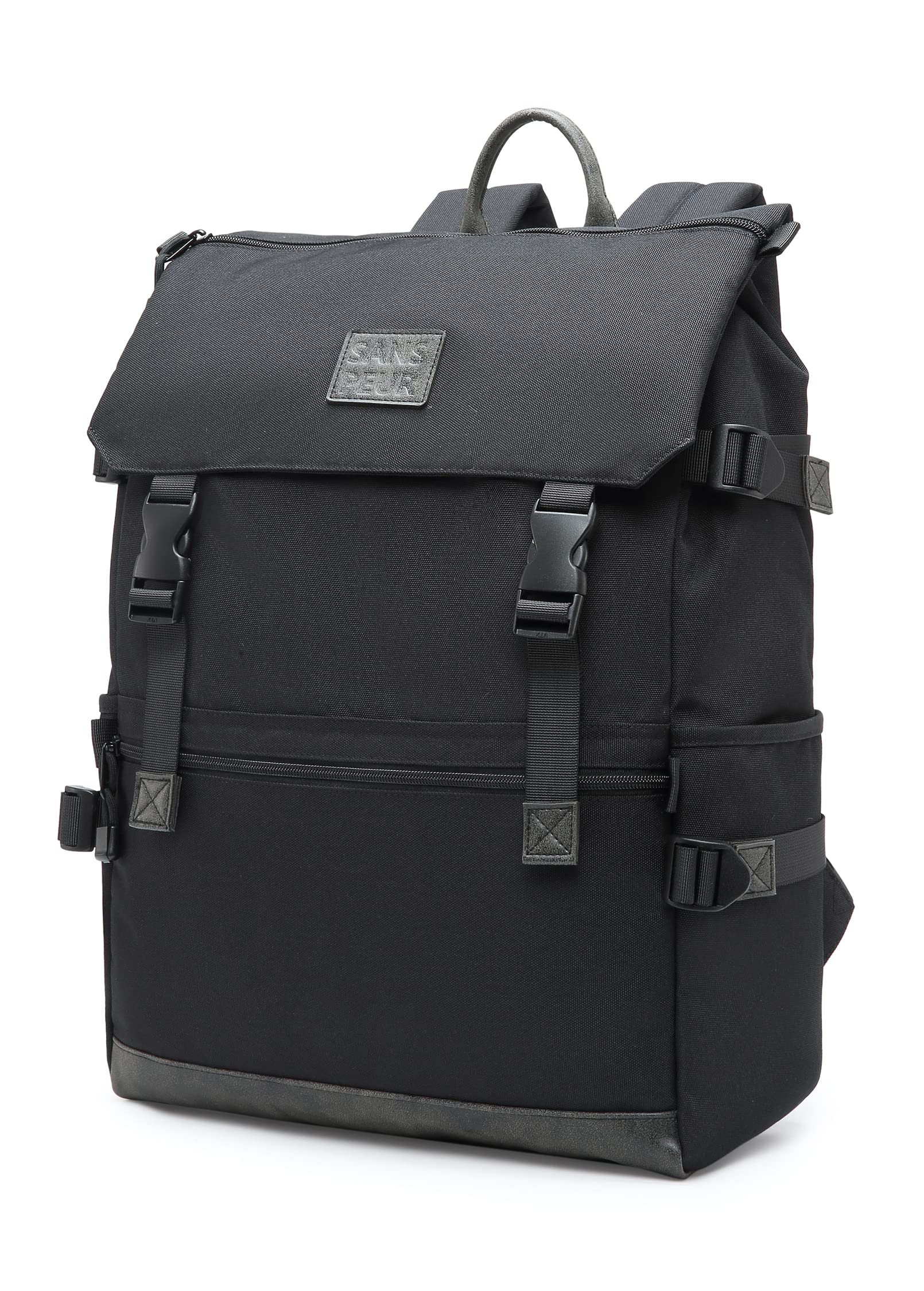 SansPeur EWART Laptop Backpack for Men & Women - Waterproof Casual College Backpack with USB Charging Port - Perfect for Work, Travel, School & Daily Commute - Black
