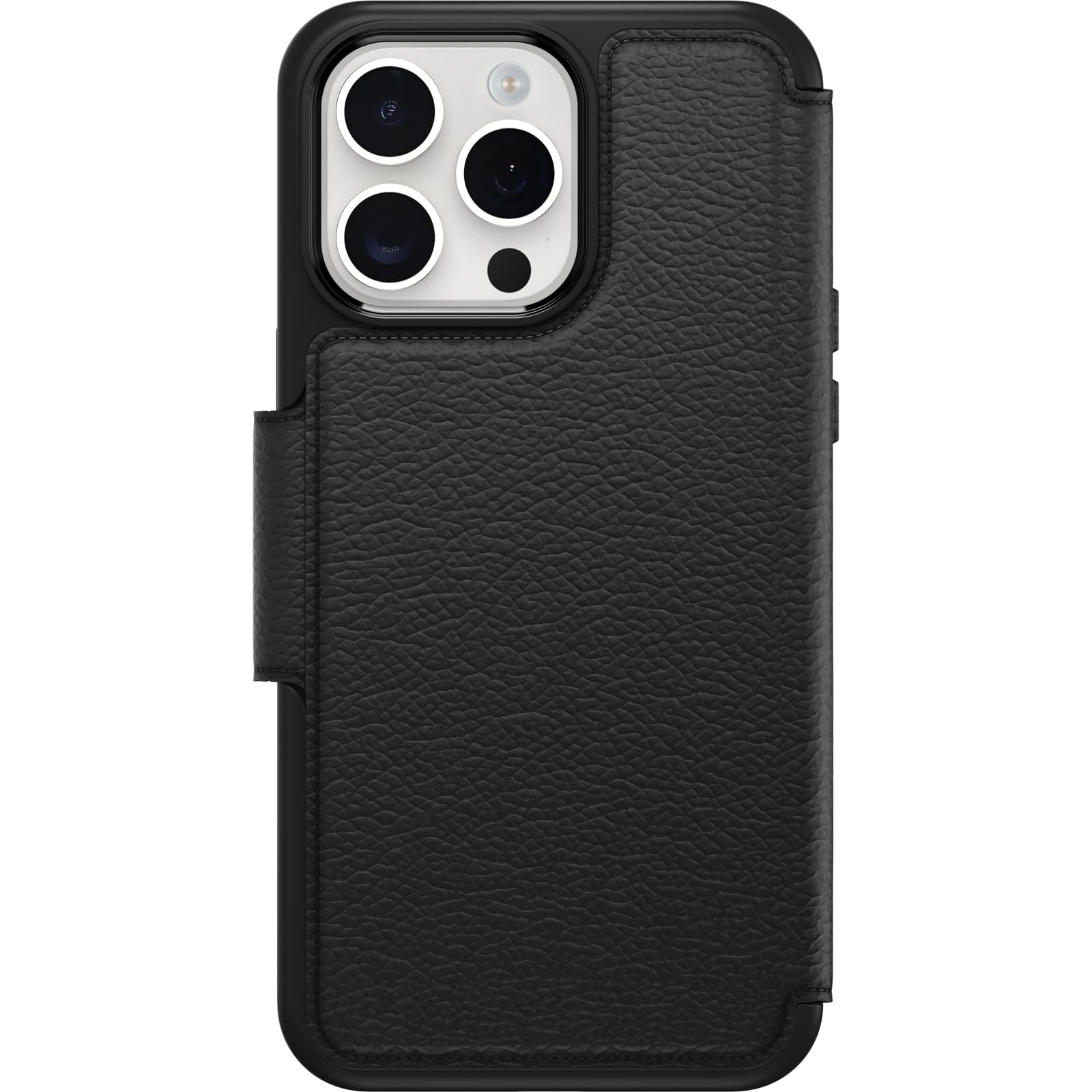 OtterBox Strada Premium Leather Case for iPhone 15 Pro Max with MagSafe - Military Grade Shockproof & Drop Proof Protection, RFID Blocking Card Holders (Black) | Perfect for Business Professionals & Travelers