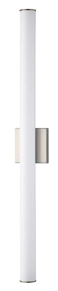 36 Inch Satin Nickel Rail-LED Bath Vanity Light with Tubular White Diffusers (4.75