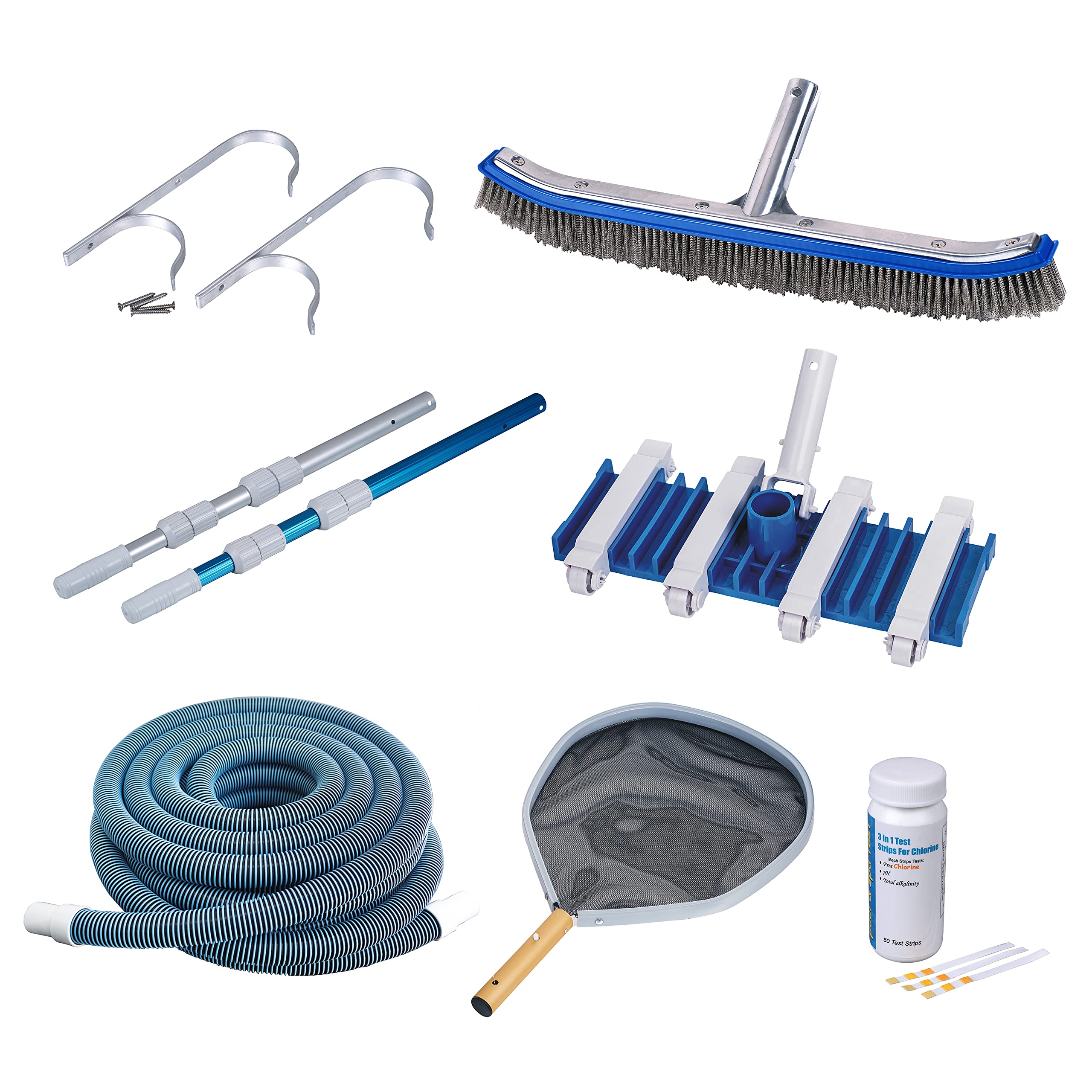 Blue Wave Deluxe In-Ground Pool Maintenance Kit - Complete Cleaning Set for Swimming Pools | Includes Skimmer, Brush & Vacuum | Perfect for Weekly Pool Care & Water Maintenance