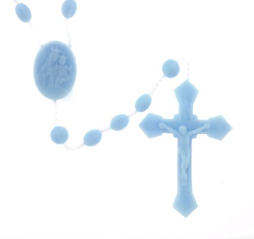 Blue Rosary Necklace - 17