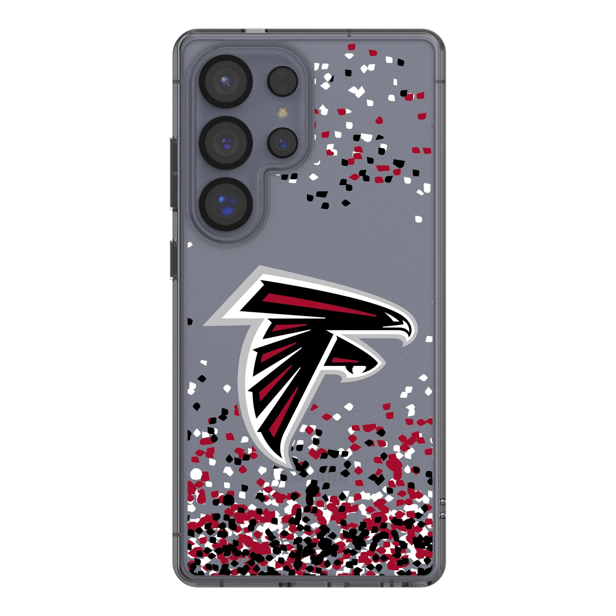 Atlanta Falcons Confetti Clear Phone Case for Samsung Galaxy S21 S22 S23 - Durable Protective Cover for Football Fans - Perfect for Game Day & Everyday Use