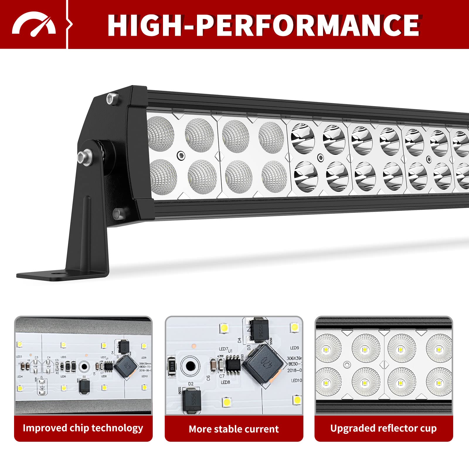 YITAMOTOR 42 Inch LED Light Bar - 400W Off Road Driving Light with Wiring Harness for Trucks, Jeeps, Pickups, 4WD, ATV, UTV, SUV, Boats - Waterproof Fog Lights for Night Off-Roading, Camping, Hunting & Emergency Use