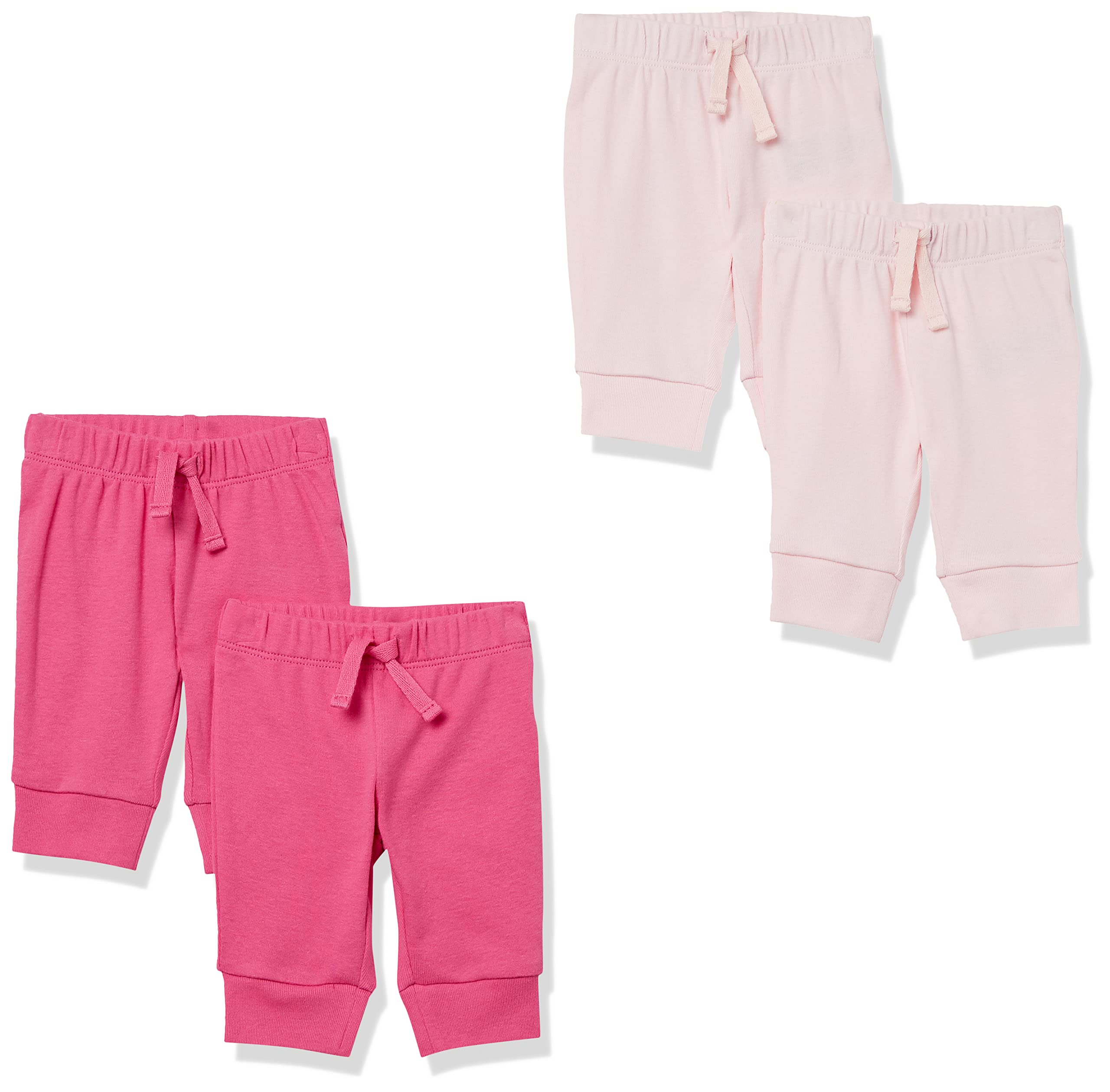 Amazon Essentials Baby Girls' Cotton Pull-On Pants - Soft & Comfortable Multipack (3-Pack) for Playtime, Daycare & Everyday Wear