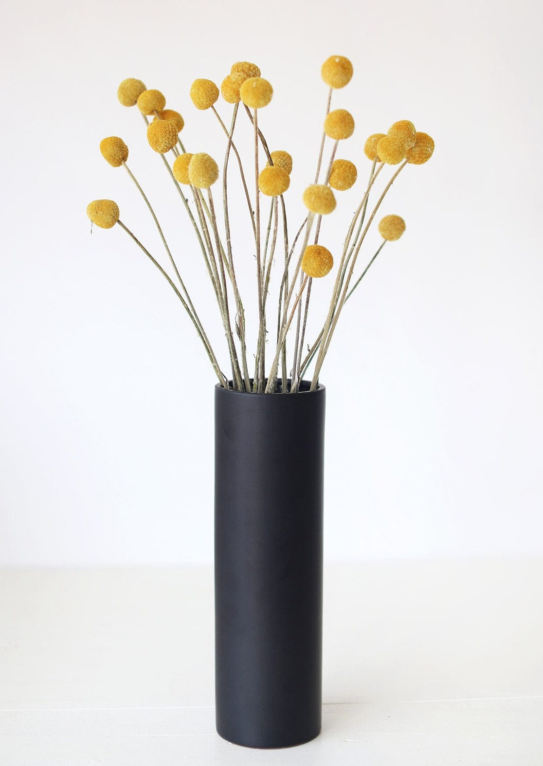25 Pack Dried Craspedia Billy Buttons - 18-26 Inch Natural Yellow Flowers for Wedding Bouquets, Home Decor, and DIY Crafts