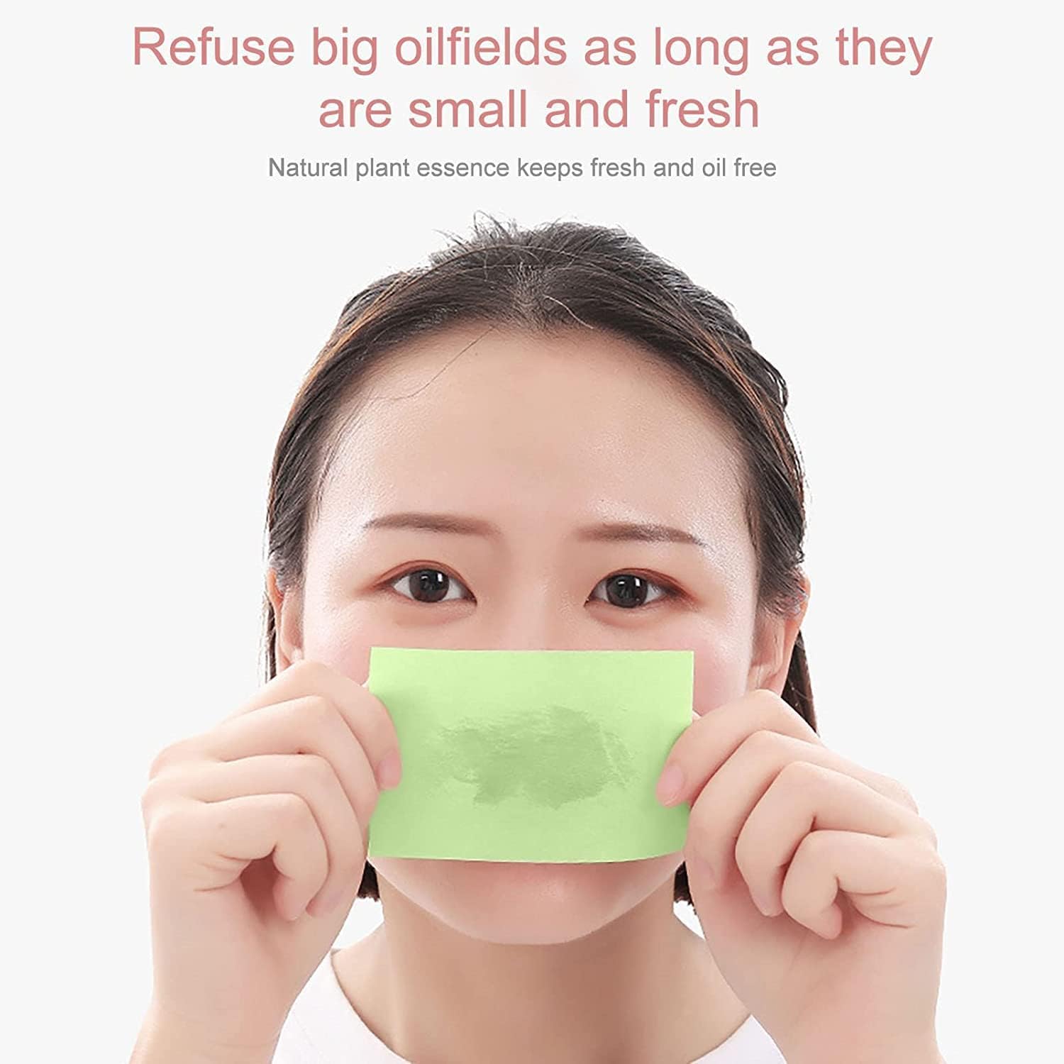 CLOSAL® Oil Blotting Sheets for Face - 100pcs Bamboo Charcoal & Green Tea Oil Absorbing Papers | Natural, Oil-Free Skin | Perfect for Oily Skin, Makeup Touch-Ups & On-the-Go Shine Control (Rose Pink, 100 Sheets)