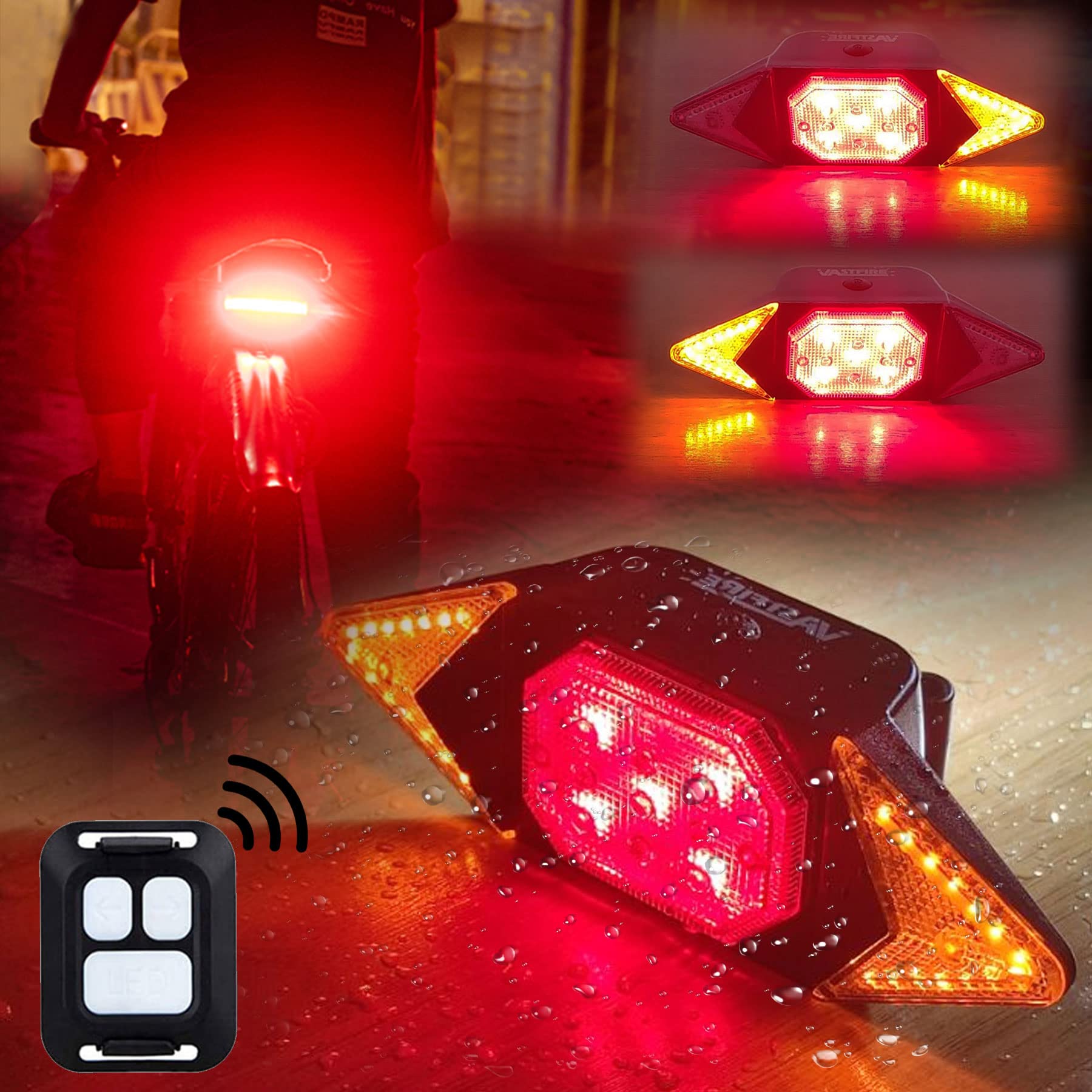 Rechargeable Bike Turn Signals - Waterproof Rear Bicycle Lights for Night Riding Safety | LED Bike Indicators & Accessories 2024 | Perfect for Commuting, Cycling & Urban Night Rides