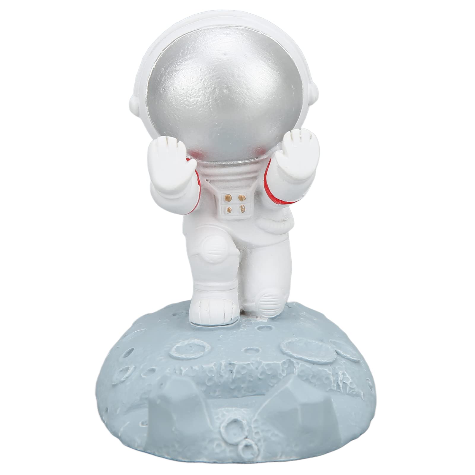 Astronaut-Shaped Resin Phone Holder - Adjustable Mobile Phone Stand for Home, Kitchen, Office (Silver) | Perfect for Video Calls, Cooking, and Desk Organization