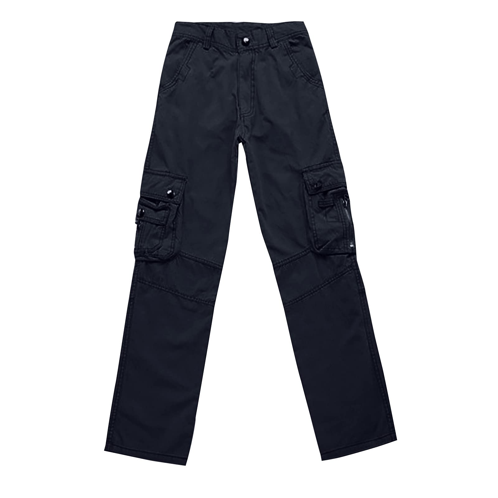 Hopolsy Men's Black Dress Pants - Casual Loose Fit Breathable Quick-Dry Work Pants for Office, Home & Outdoor Activities | Navy Blue Comfortable Trousers