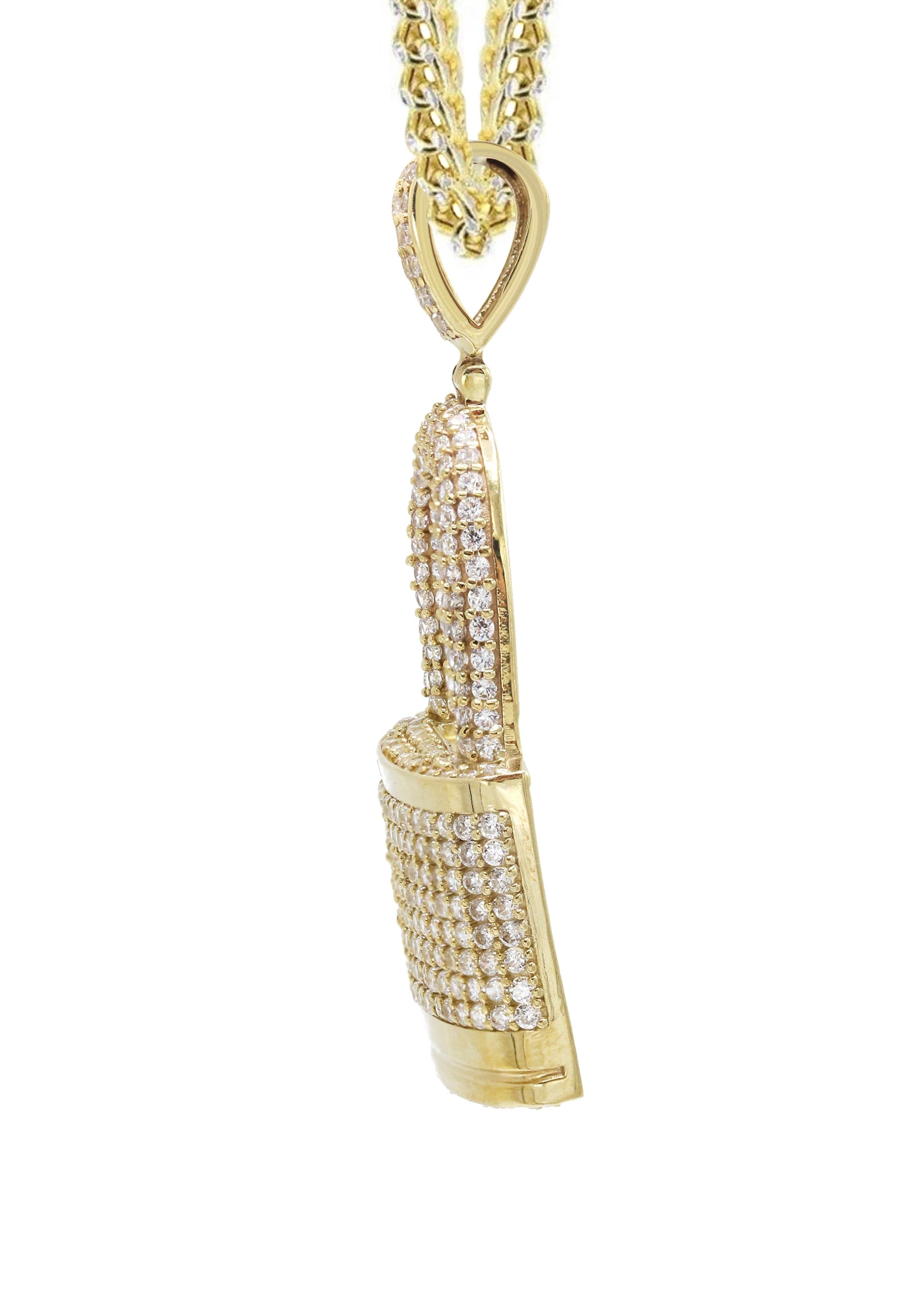 10K Yellow Gold Lock Necklace for Women - 17 Grams Solid Gold Pendant with 18