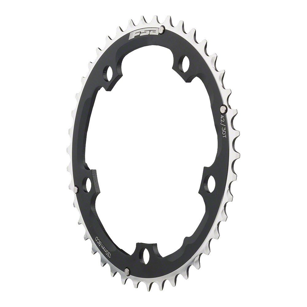 FSA Pro Road 9/10 Speed 42T Middle 130mm BCD Black Chainring - High-Performance Bike Chainring for Road Bikes & Cycling Enthusiasts