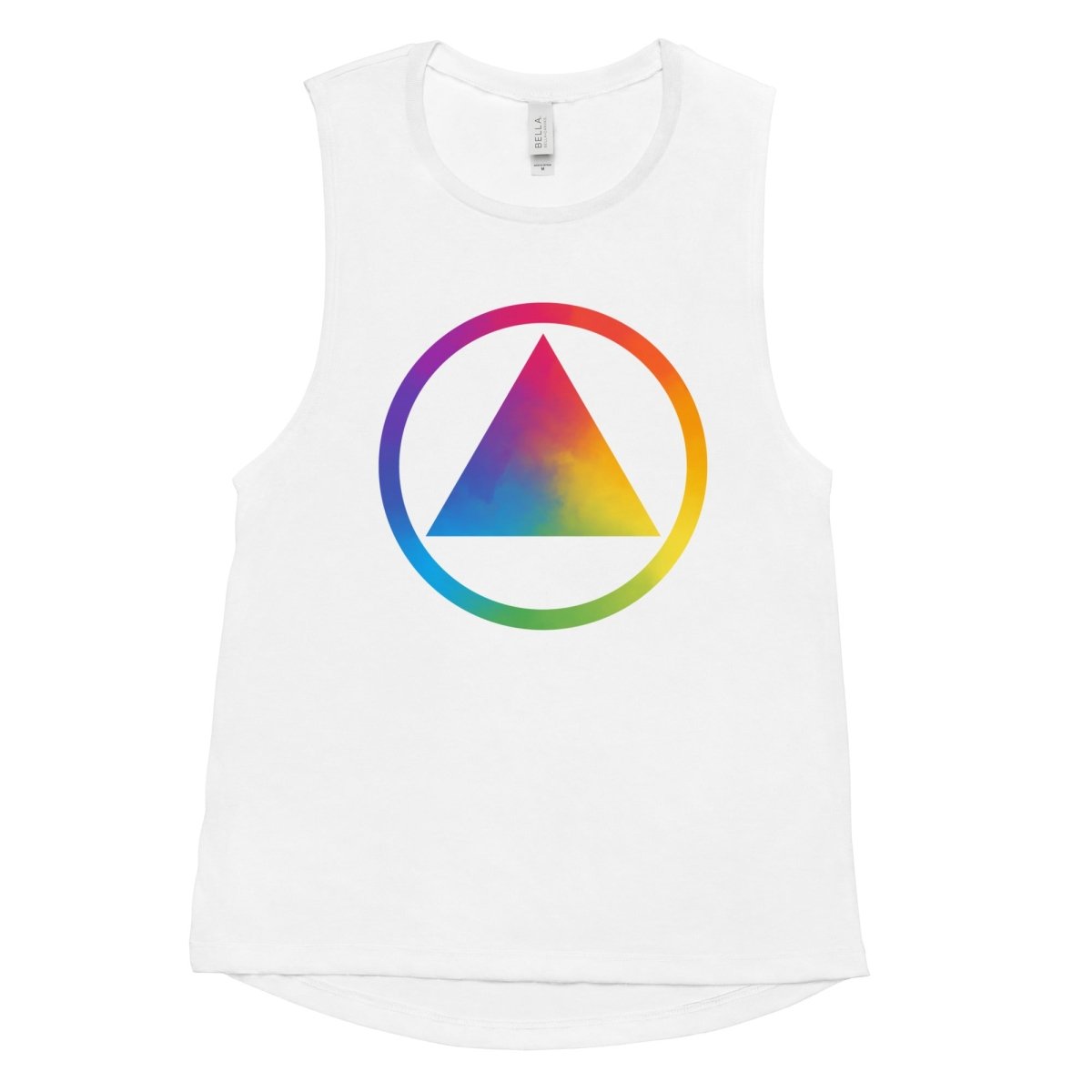 Rainbow Resilience Pride Women's Muscle Tank Top - LGBTQ+ Workout Shirt for Gym, Running & Pride Events - Comfortable Athletic Sleeveless Shirt