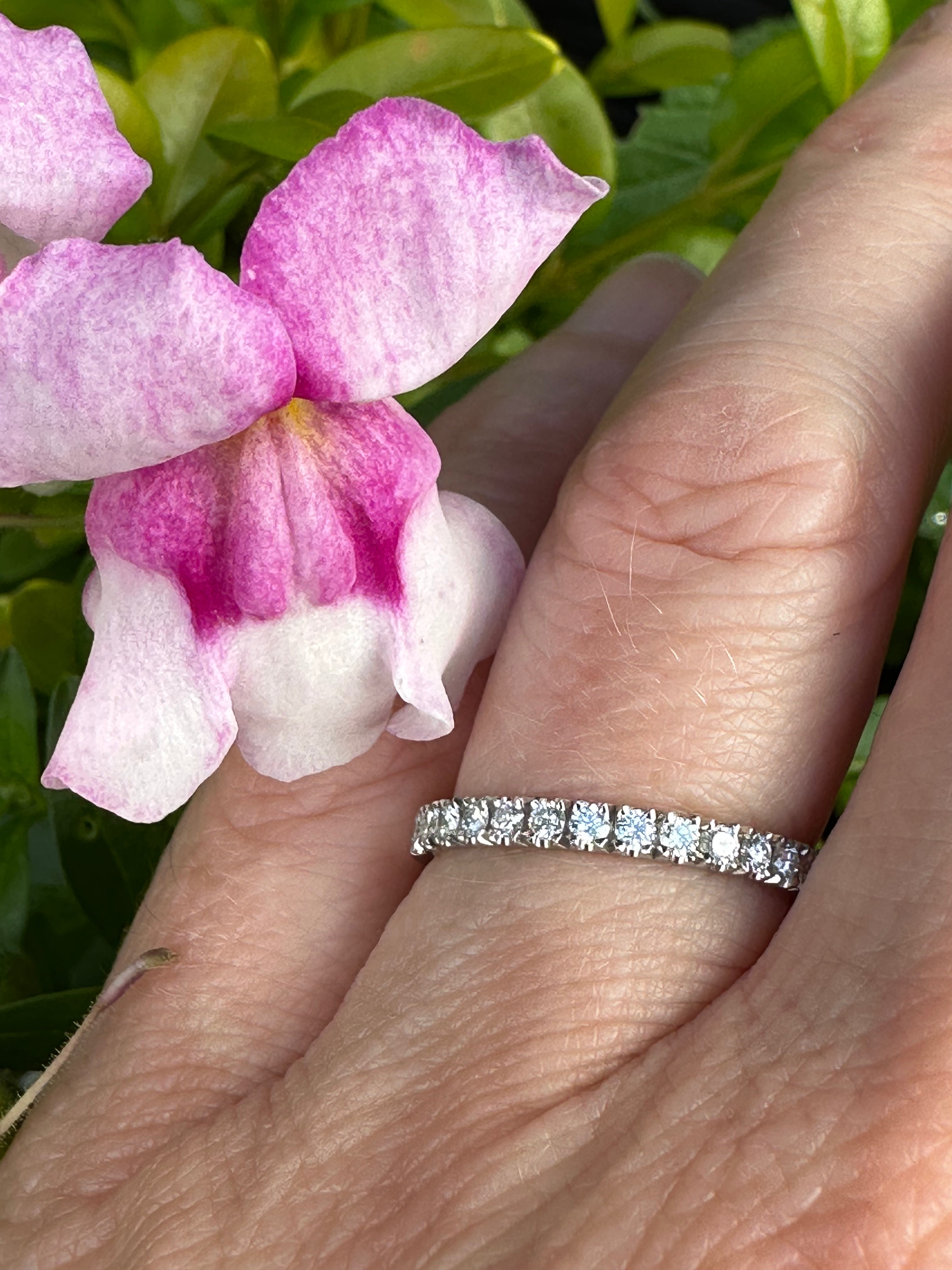 Platinum Brilliant Cut Diamond Half Eternity Ring - Elegant Wedding Band, Anniversary Gift for Her, Perfect for Bridal Jewelry & Special Occasions