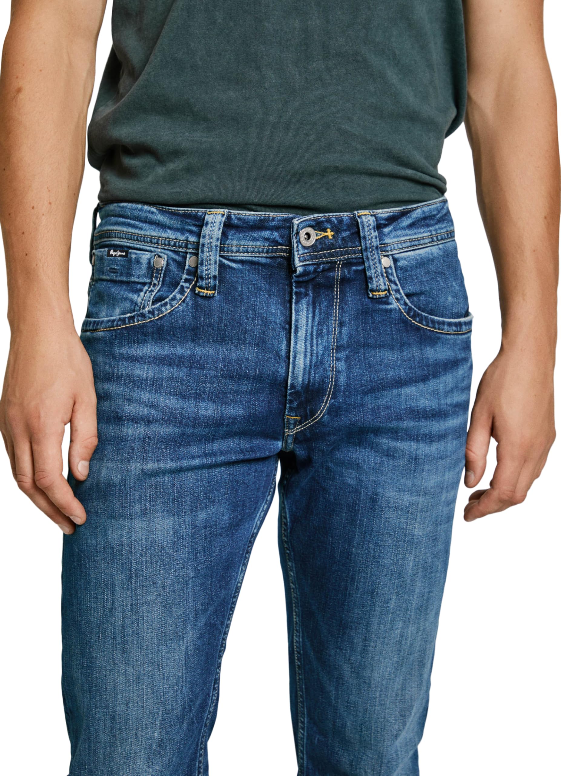 Pepe Jeans Cash 36 Denim Jeans for Men - Slim Fit Stretch Comfortable Casual Pants | Perfect for Everyday Wear, Office & Night Out