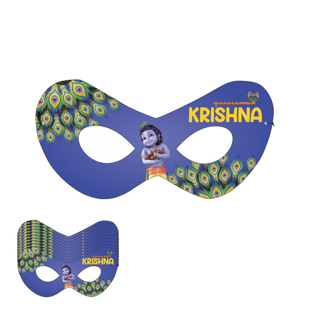 Little Krishna Themed Birthday Eye Mask - Personalized with Baby Name for Kids' Party Decorations | Perfect for Krishna Janmashtami, Birthday Celebrations & Themed Events