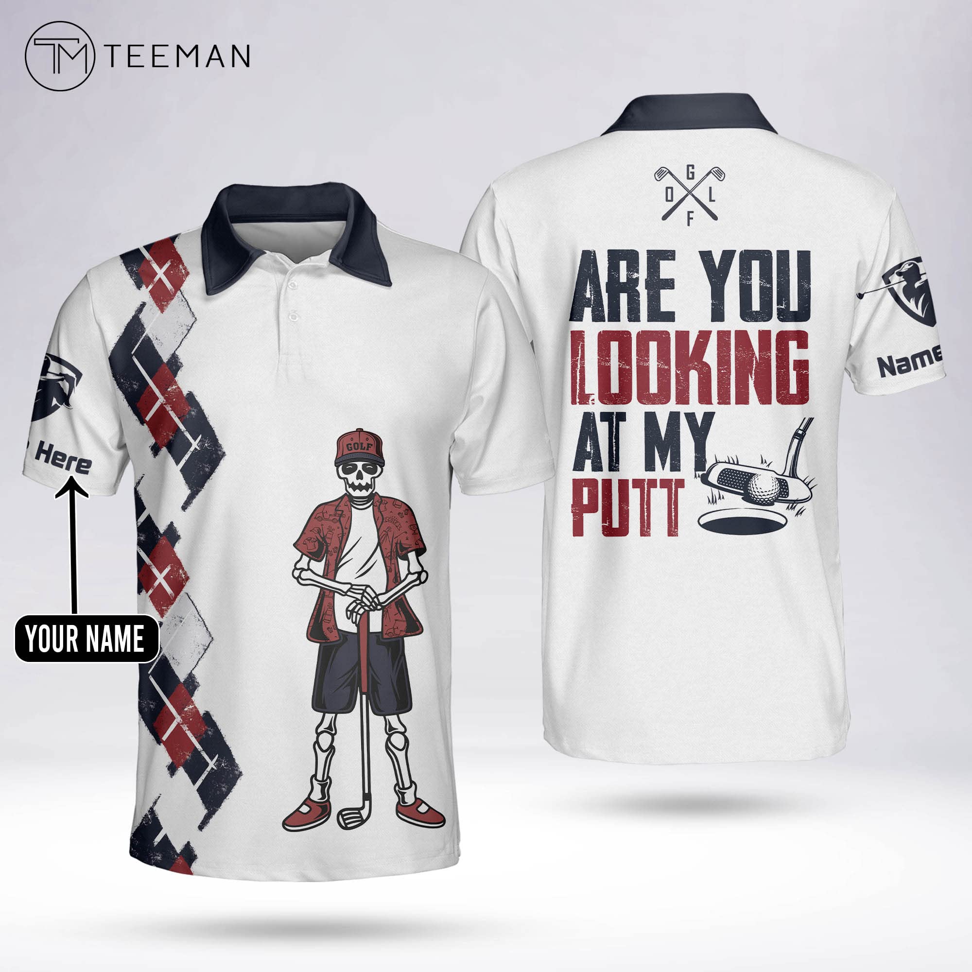 TEEMAN Custom Funny Golf Polo Shirts for Men - Crazy Wild Print Short Sleeve Polos - Perfect Gift for Dad | Ideal for Golf Outings, Father's Day & Casual Wear