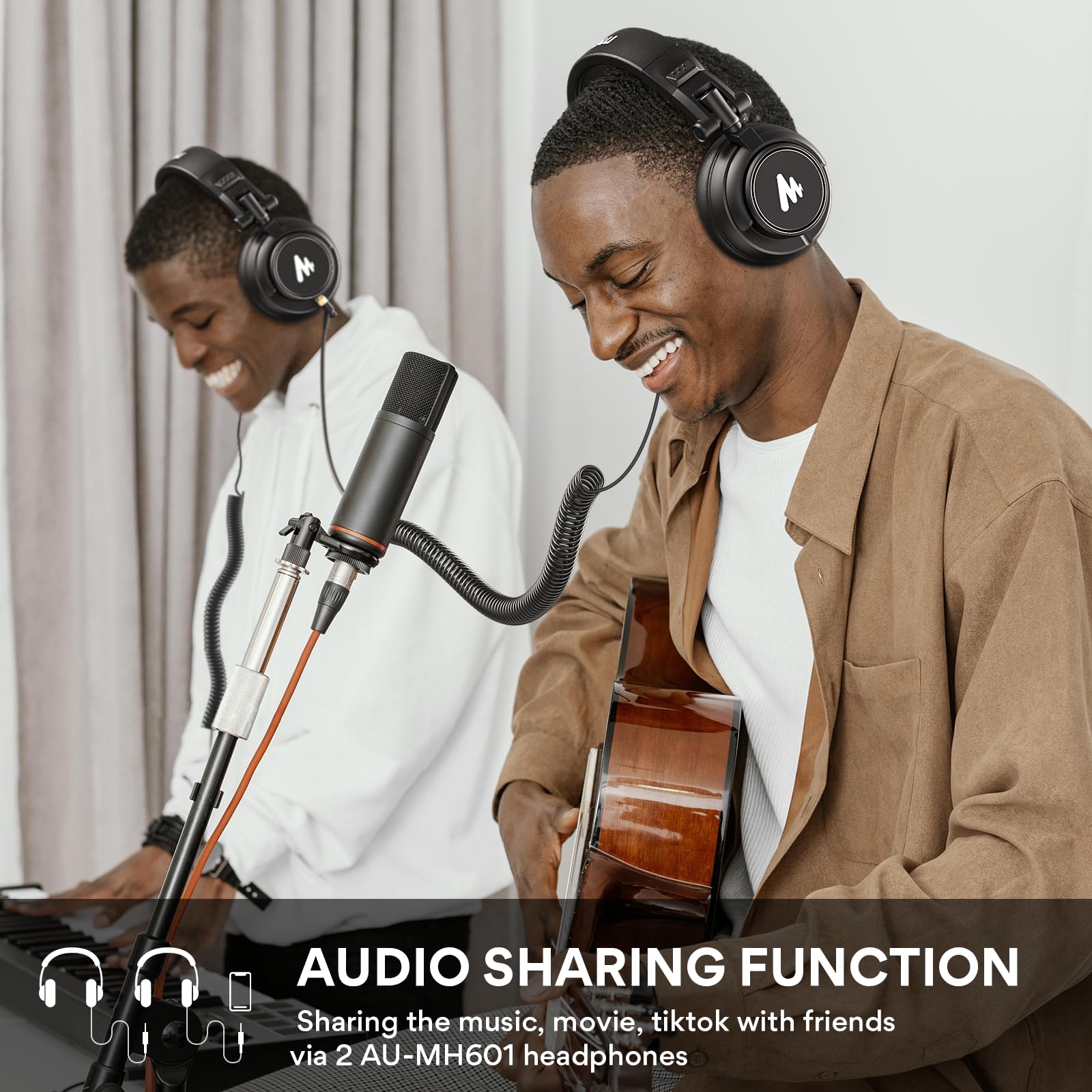 MAONO MH601 Professional Studio Headphones - 50mm Drivers, Over-Ear Closed Back Design for Music Production, DJing, Podcasting & Gaming - Premium Sound Isolation & Comfort (Black) - Perfect for Home Recording, Streaming & Audio Editing
