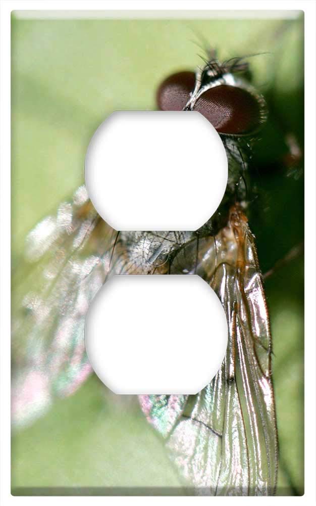 Fly Meat Switch Plate Outlet Cover - Nature Inspired Garden Animals & Flowers Design for Home Decor | Perfect for Living Room, Bedroom, and Outdoor Spaces