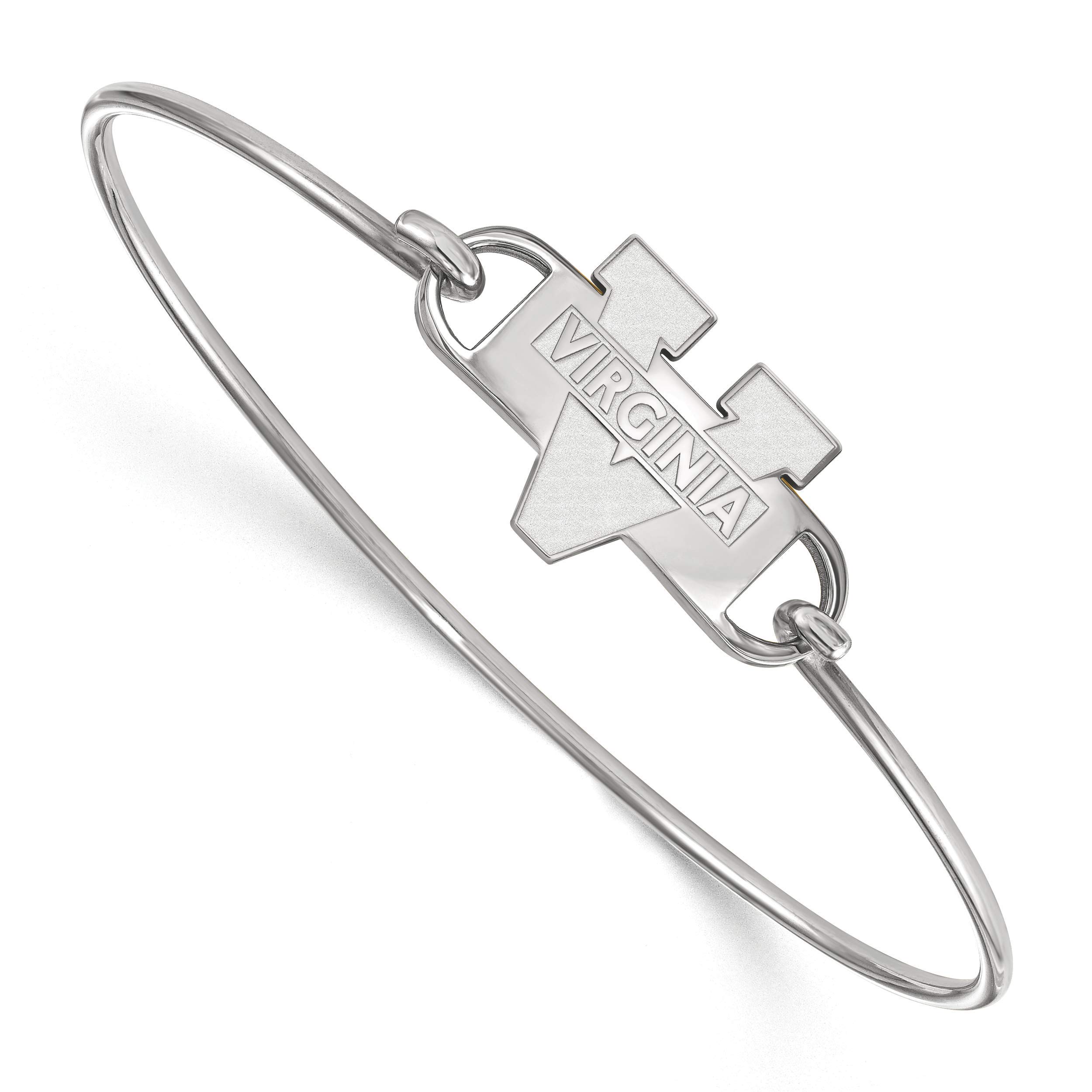 Sterling Silver University of Virginia Cavaliers Logo Bangle Bracelet - 24mm x 7 Inch, UVA Alumni Gift, Game Day Jewelry for Women & Men, College Spirit Accessory