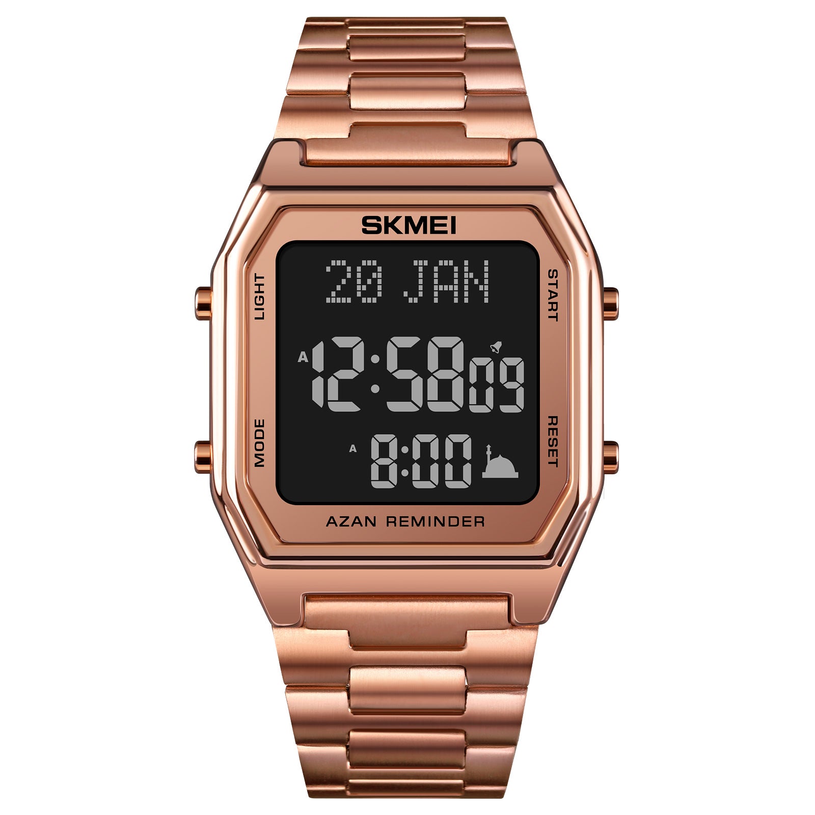 Islamic Digital Watch 1763 - Waterproof LED Sports Watch with Prayer Times & Alarm - Perfect for Muslim Men & Women, Daily Use, Fitness Tracking & Outdoor Activities