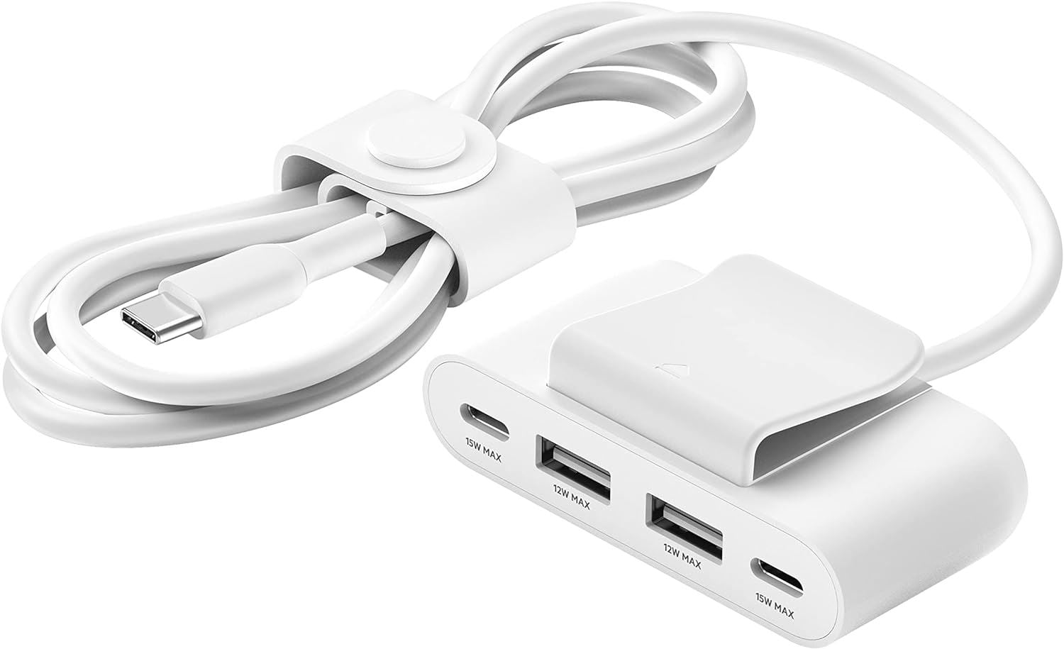 Belkin Boost Charge 4-Port USB Wall Charger with Power Extender - Fast Charging for iPhone, Android & Tablets - White (BUZ001bt2MWHB7) - Perfect for Home, Office & Travel Charging Needs