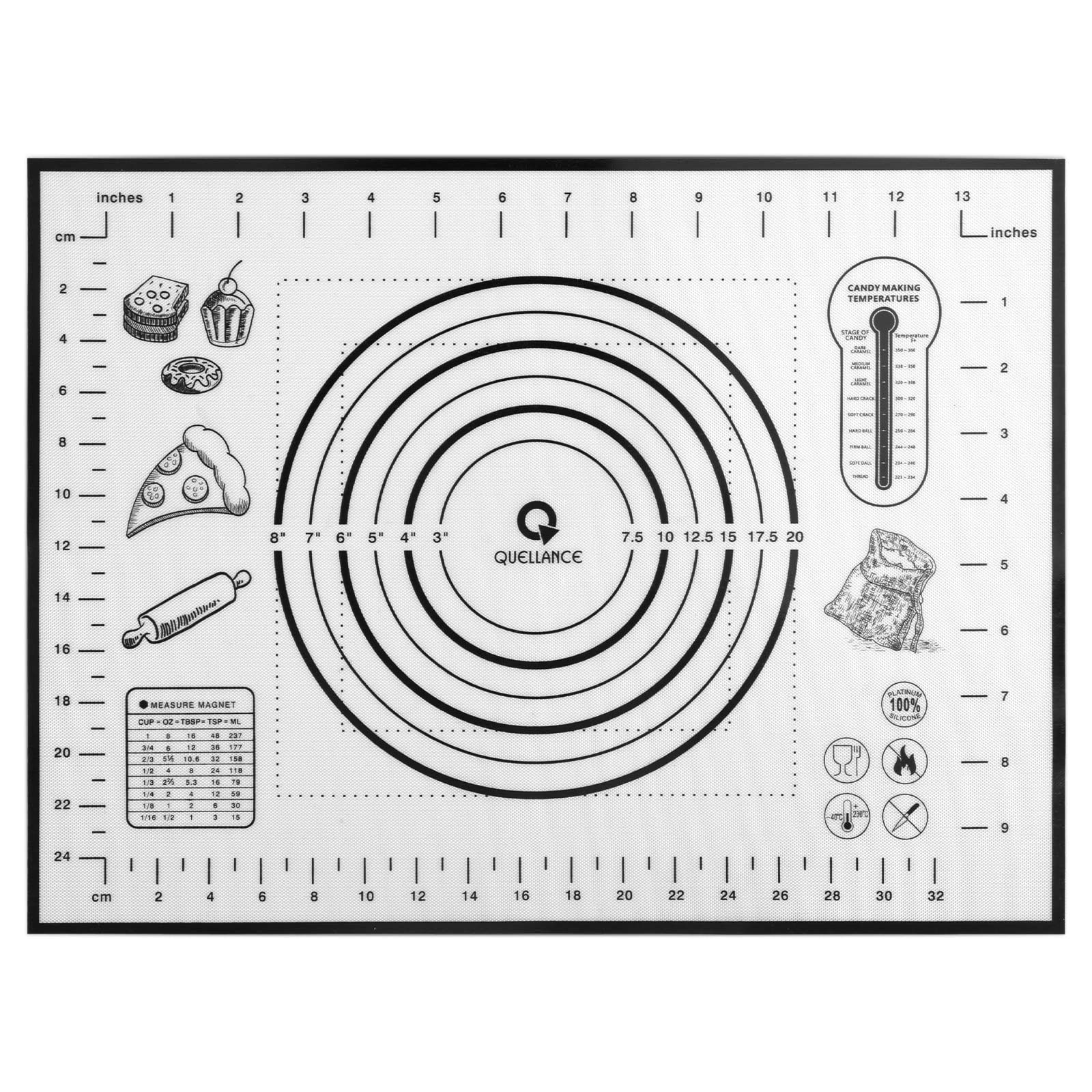 Non-Slip Silicone Baking Mat with Measurement Marks - 12