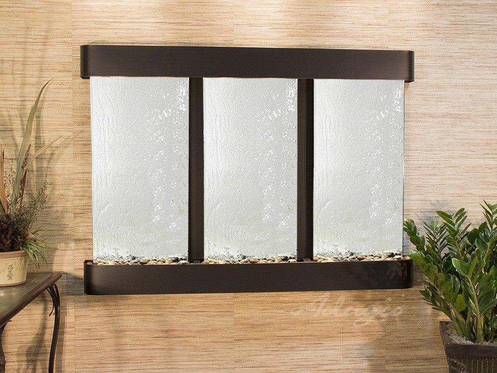 Adagio Olympus Falls Round Blackened Copper Silver Mirror - Vintage Bathroom Wall Mirror - Perfect for Bathroom, Bedroom, or Entryway Decor (Model: OFR1540)