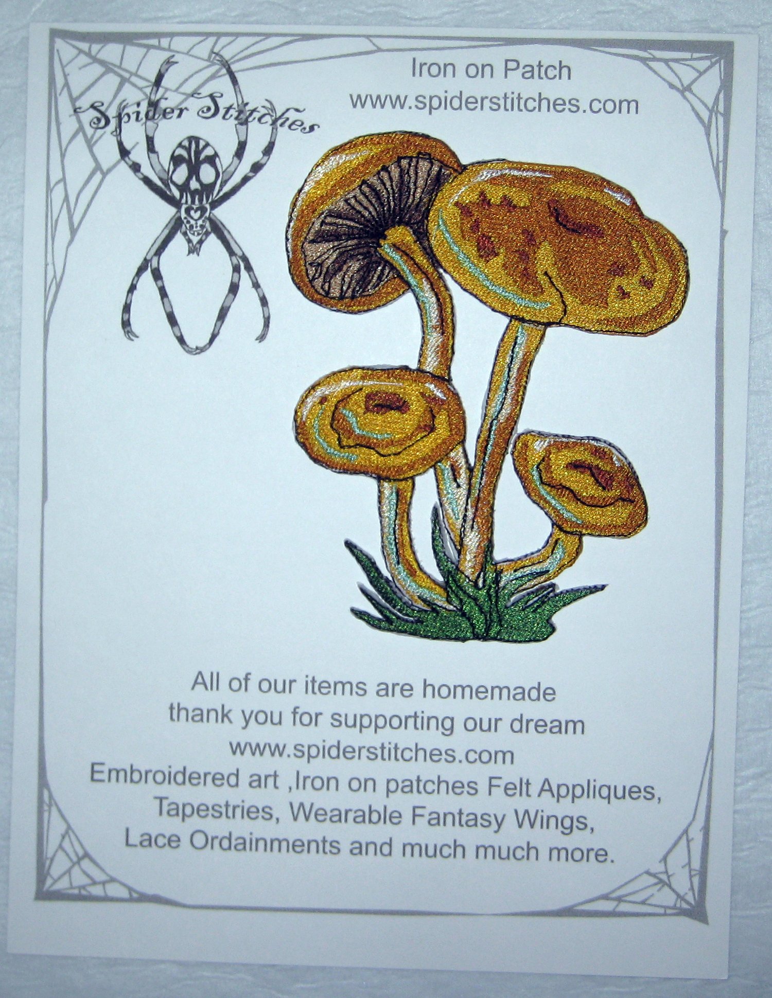 Lovely Orange Deceiver Laccaria Laccata Mushroom Iron-On & Sew-On Patch - DIY Craft Embellishment for Jackets, Backpacks, and Denim