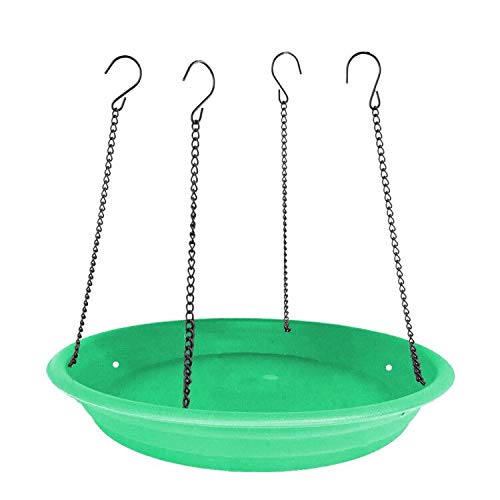 Premium Hanging Bird Feeder Tray - Large Platform Seed Tray for Wild Birds - Durable Outdoor Garden Decoration to Attract Cardinals, Finches & Bluebirds - Perfect for Backyard Bird Watching & Nature Lovers (Green)