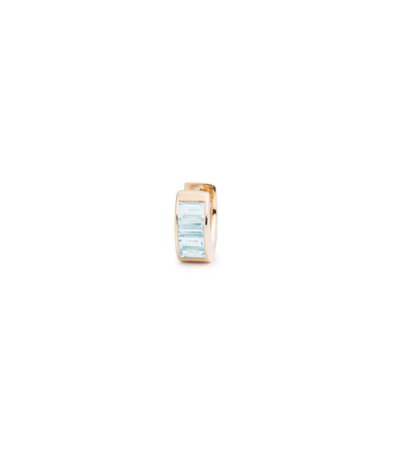 Aquamarine Baguette Huggie Earrings - True Love Dainty Hoop Earrings for Women, Perfect for Weddings, Date Nights & Special Occasions