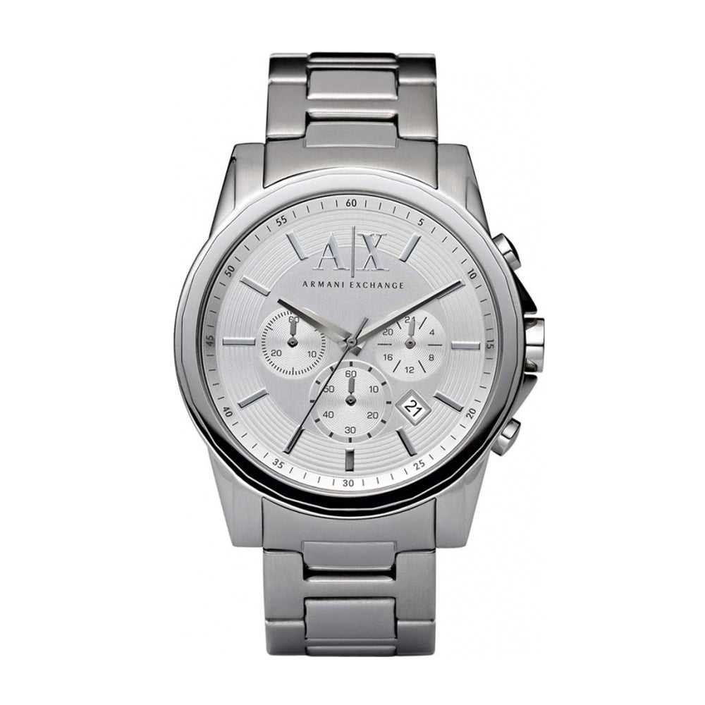 ARMANI EXCHANGE AX2058 Men's Chronograph Watch - Silver Stainless Steel Waterproof Wristwatch for Business, Casual & Formal Occasions